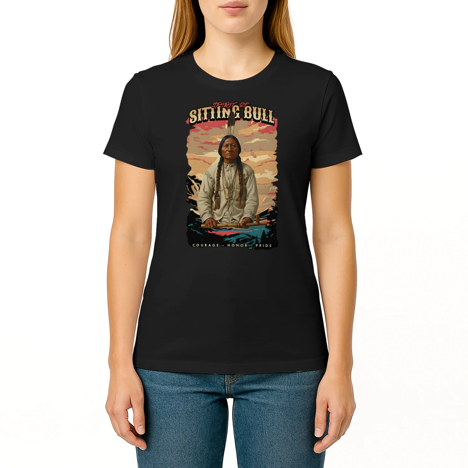 Sitting Bull Native American Chief Lakota Sioux Indians NA T Shirt NTA0178