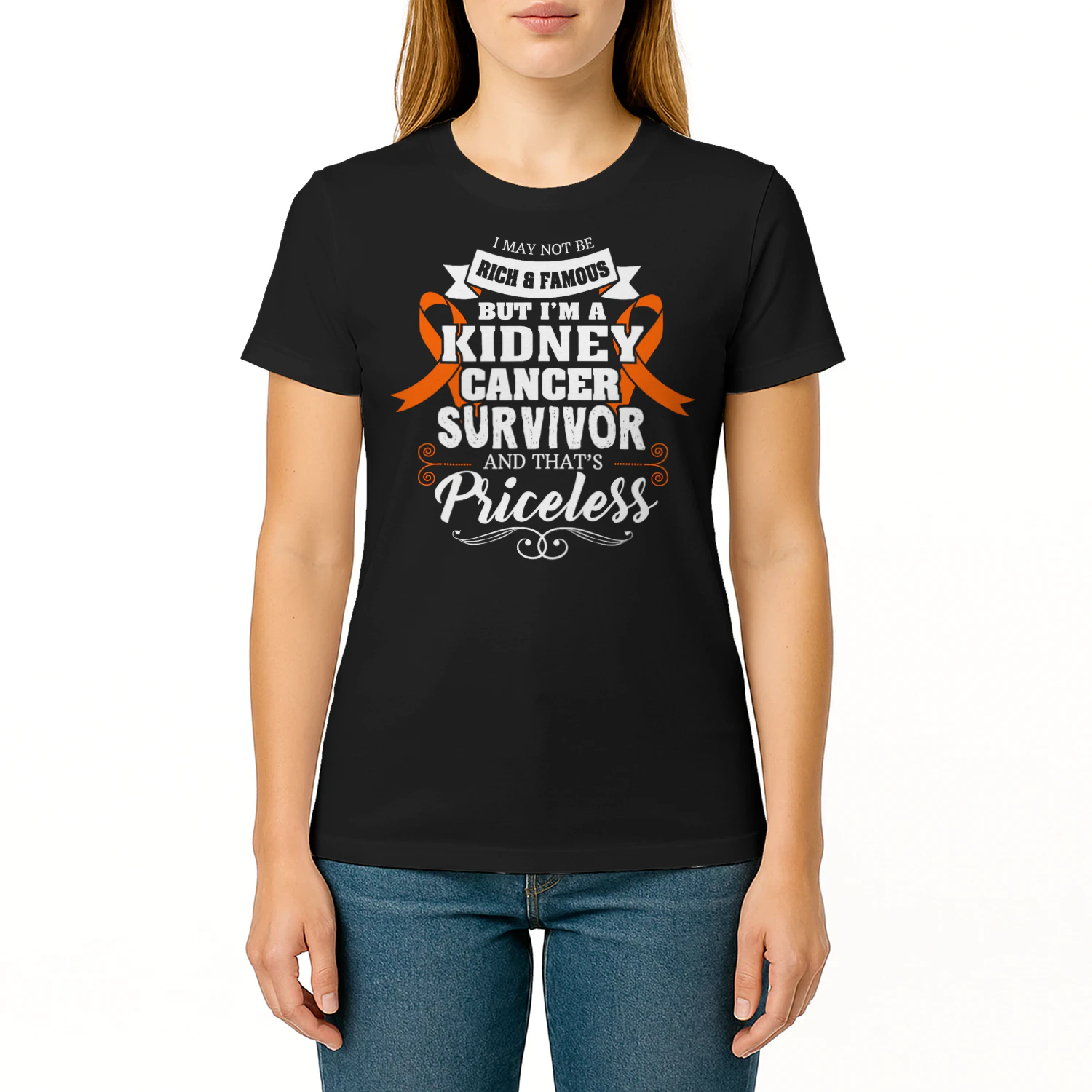 Survivor Priceless Kidney Cancer Awareness Ribbon Gifts T Shirt KIW0338