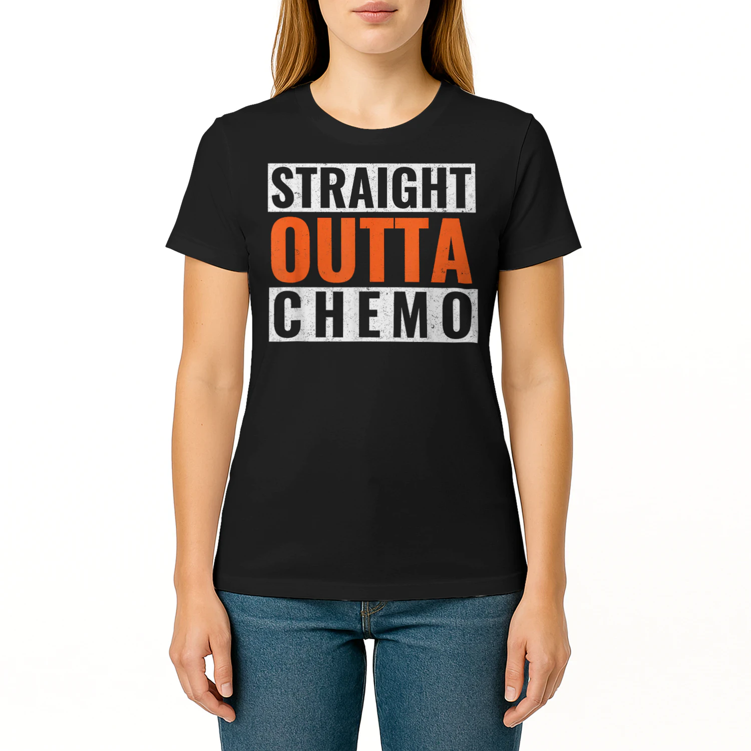 Straight Outta Chemo T Shirt Orange Leukemia Kidney Cancer T Shirt LEW0315