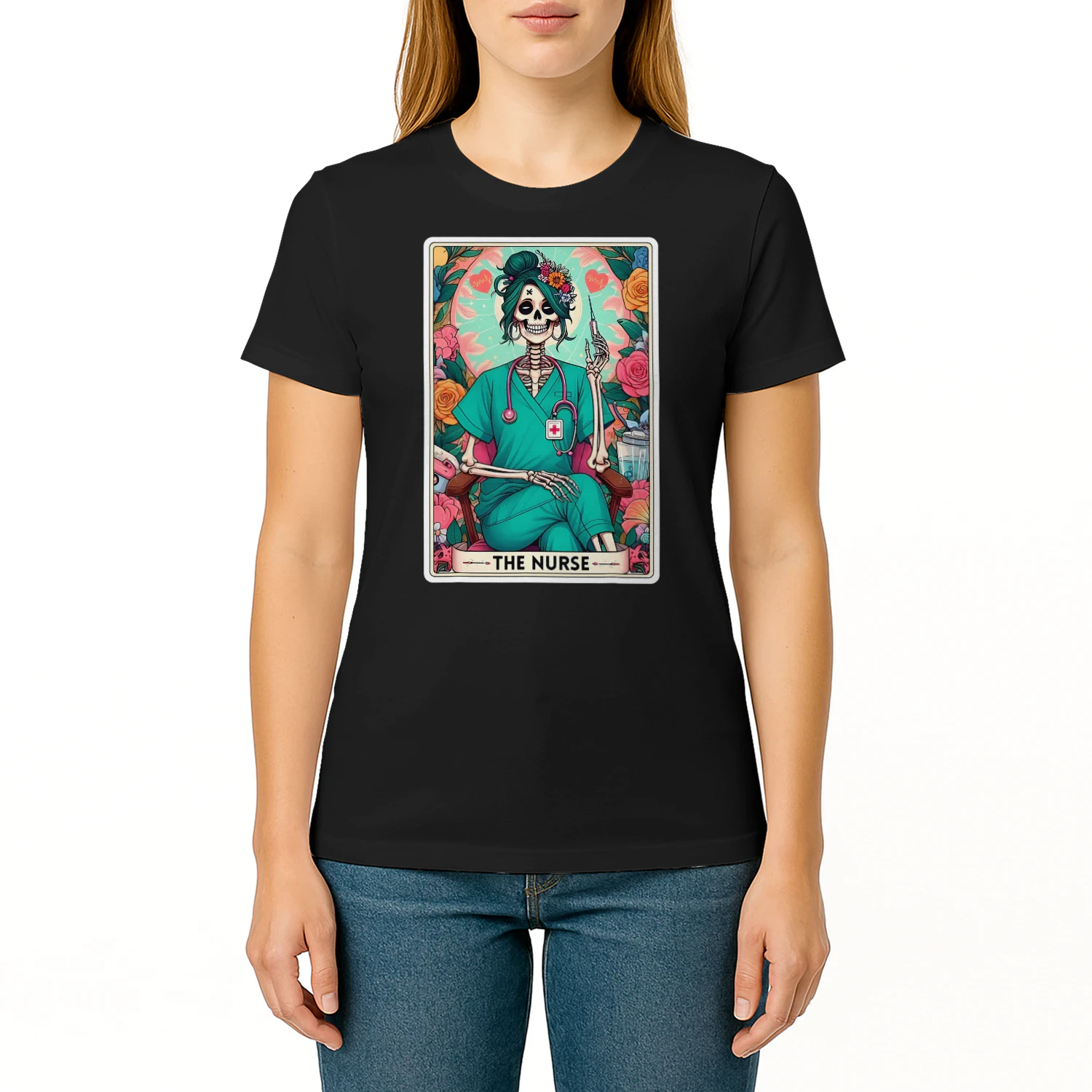 The Nurse Skeleton Tarot Card Funny Nursing Nurse Rn Lpn Np Nursing T Shirt NUR0323