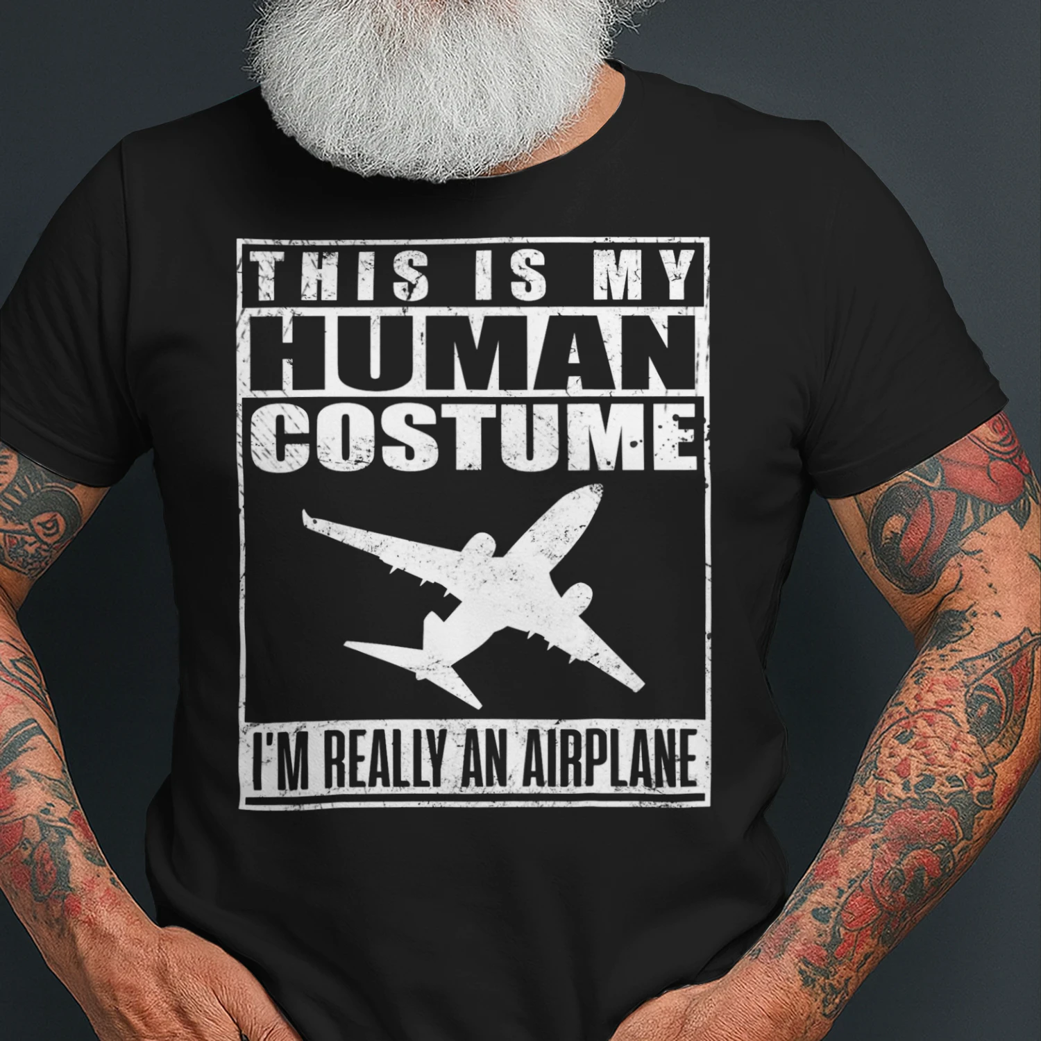 This Is My Human Costume Im An Airplane Halloween Pilot Airplane T Shirt AIP0884