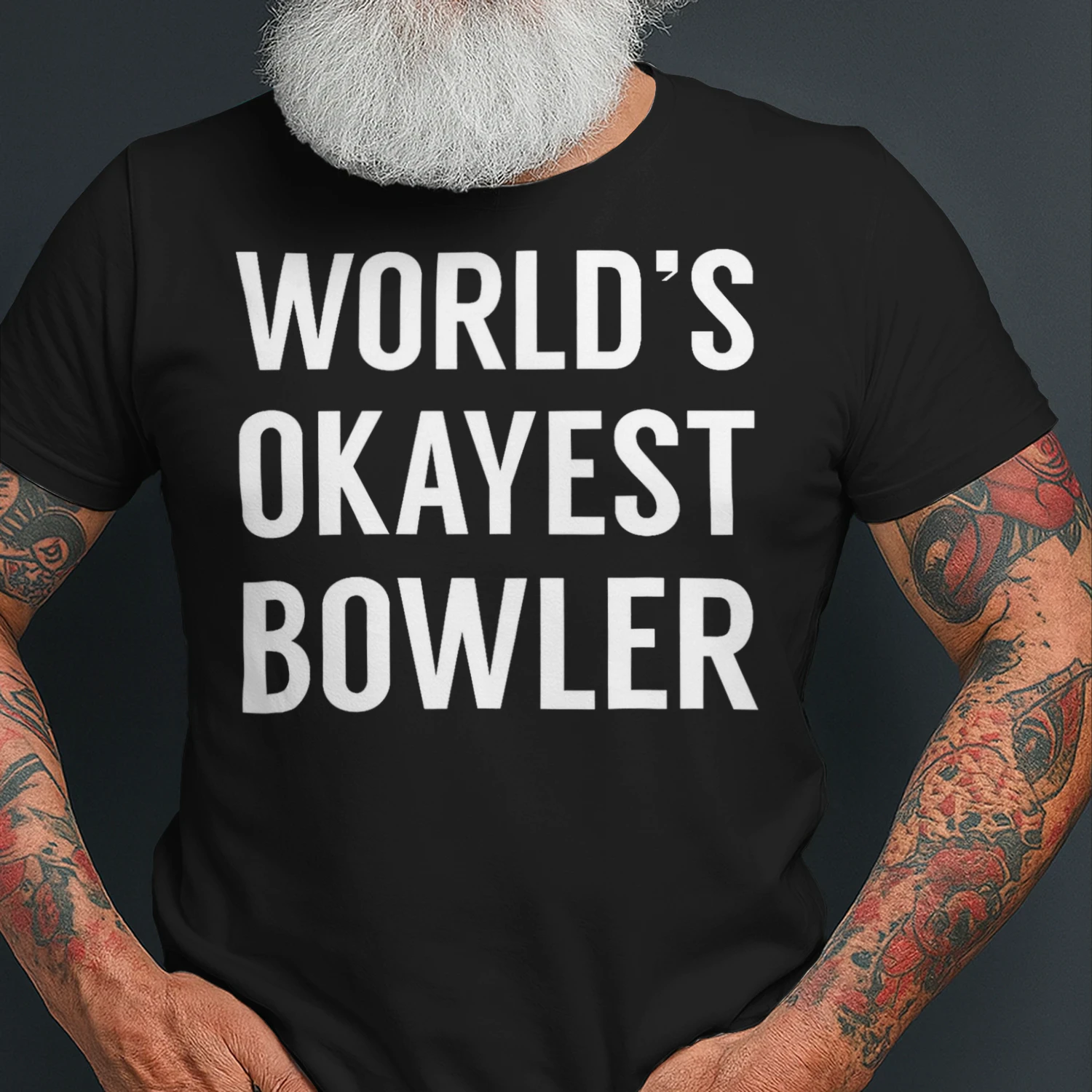 World's Okayest Bowler Funny Bowling T Shirt BOL1530