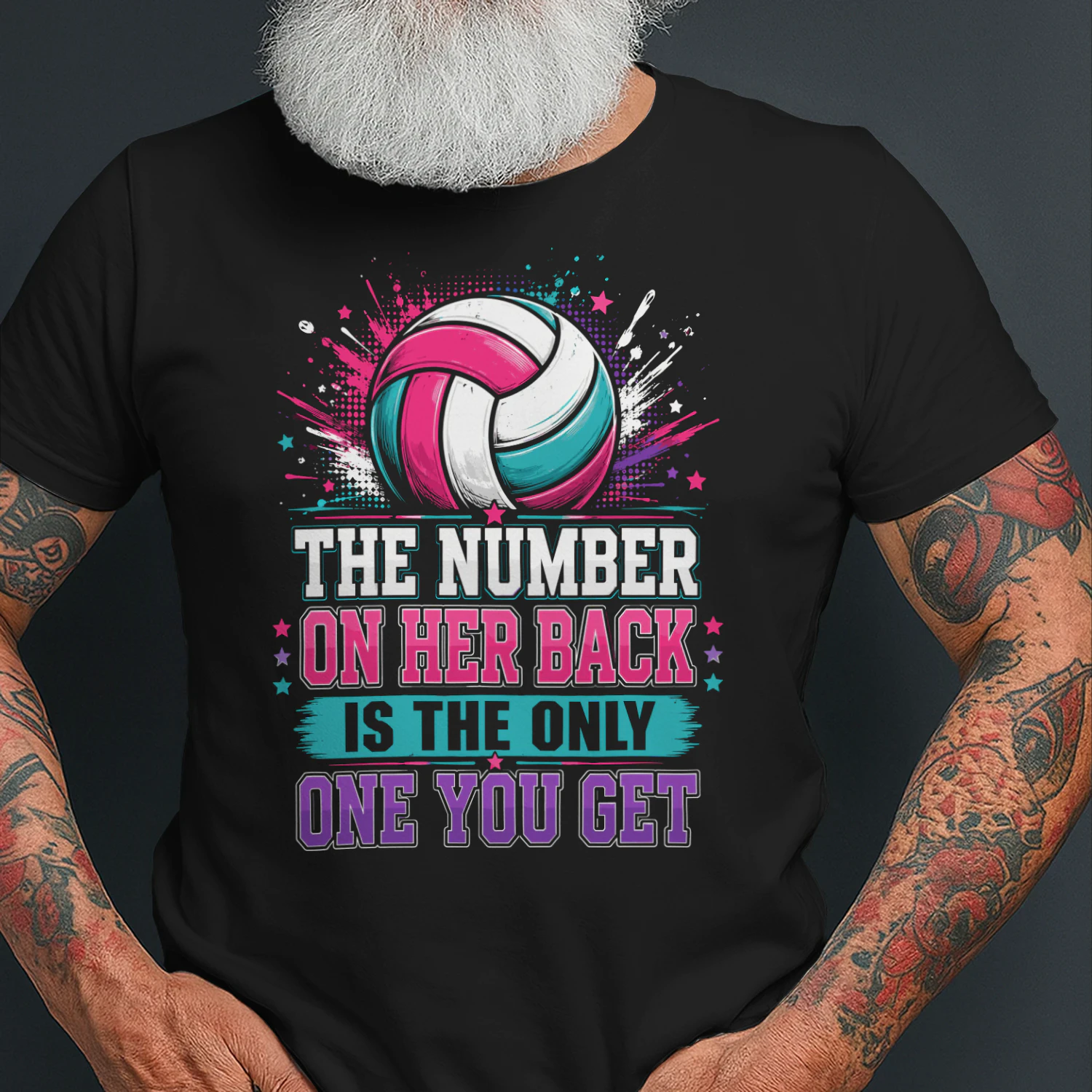 The Number On Her Back Is The Only One You Get Funny Volleyball T-Shirt VOL0019