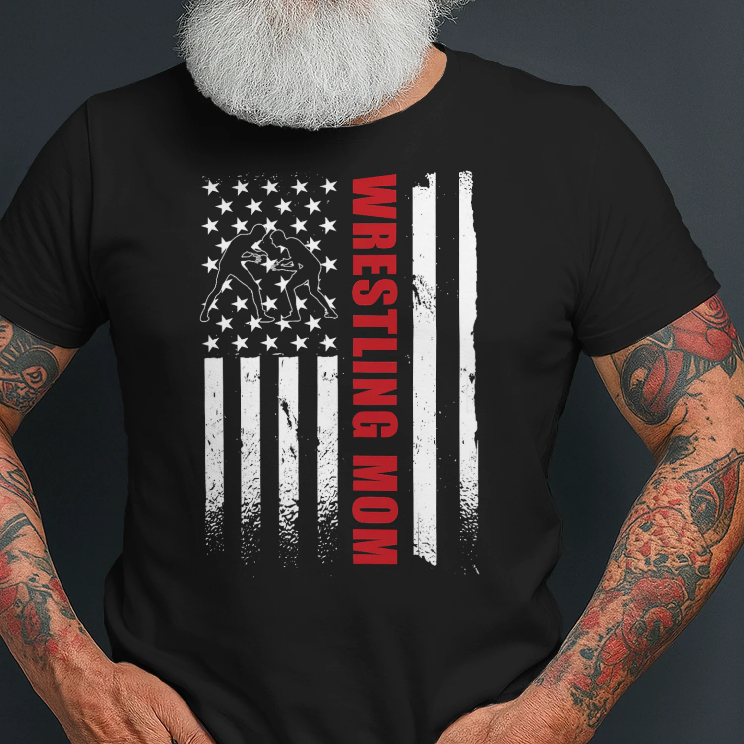 Wrestling Mom Apparel Mothers Day Us Flag Wrestling Mama Wrestling T Shirt WRT0529