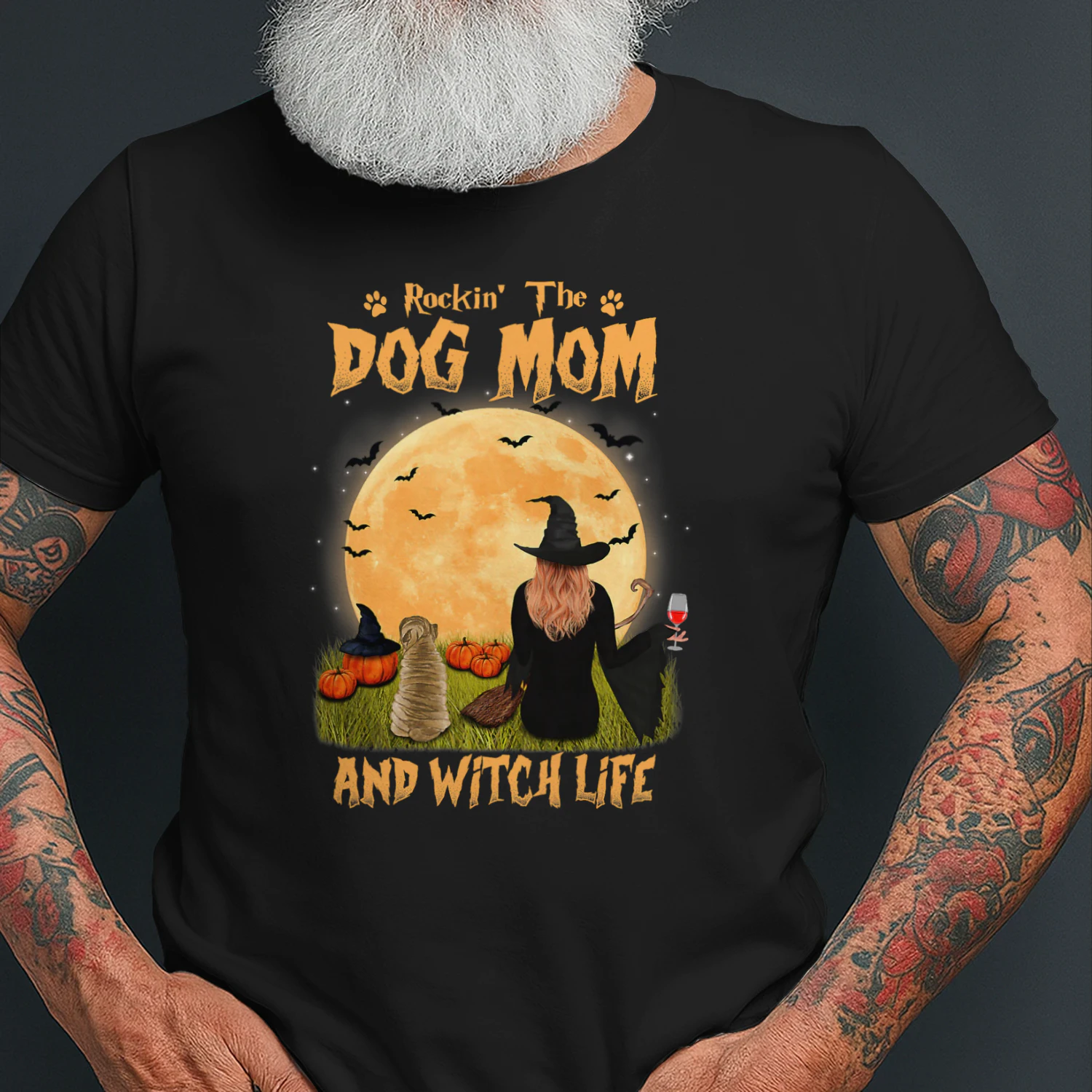 Rocking The Dog Mom And Witch Life Shar Pei Halloween Witch T Shirt WIT0246