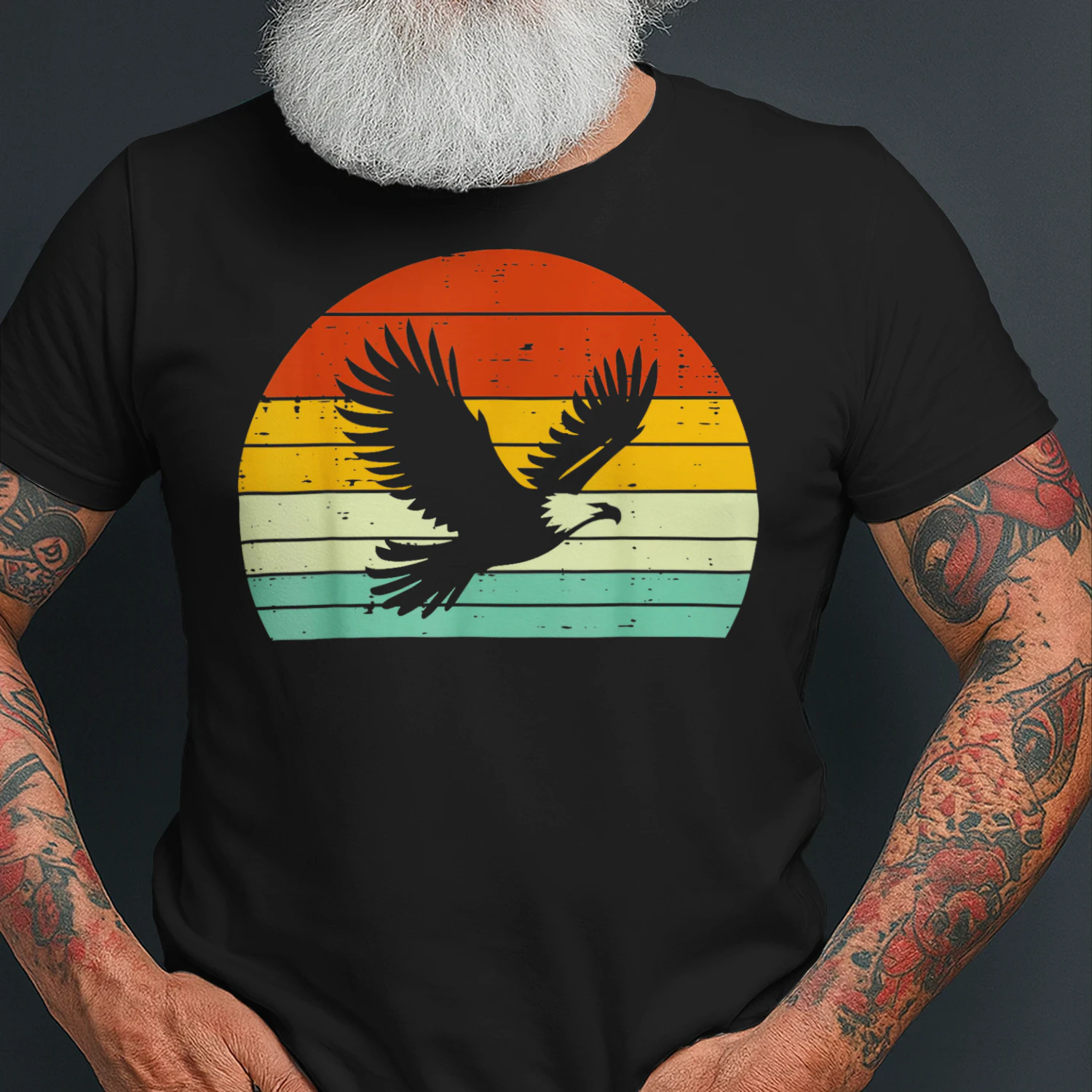 Bald Eagle Sunset Retro Wildlife Bird Eagle T Shirt EAG0018
