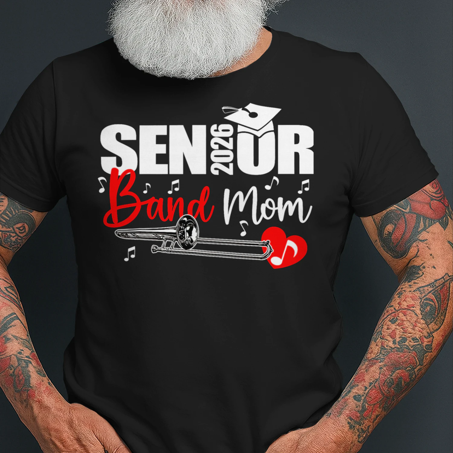 Senior Band Mom 2026 Marching Band Class of 2026 Trombone T Shirt MCB0292