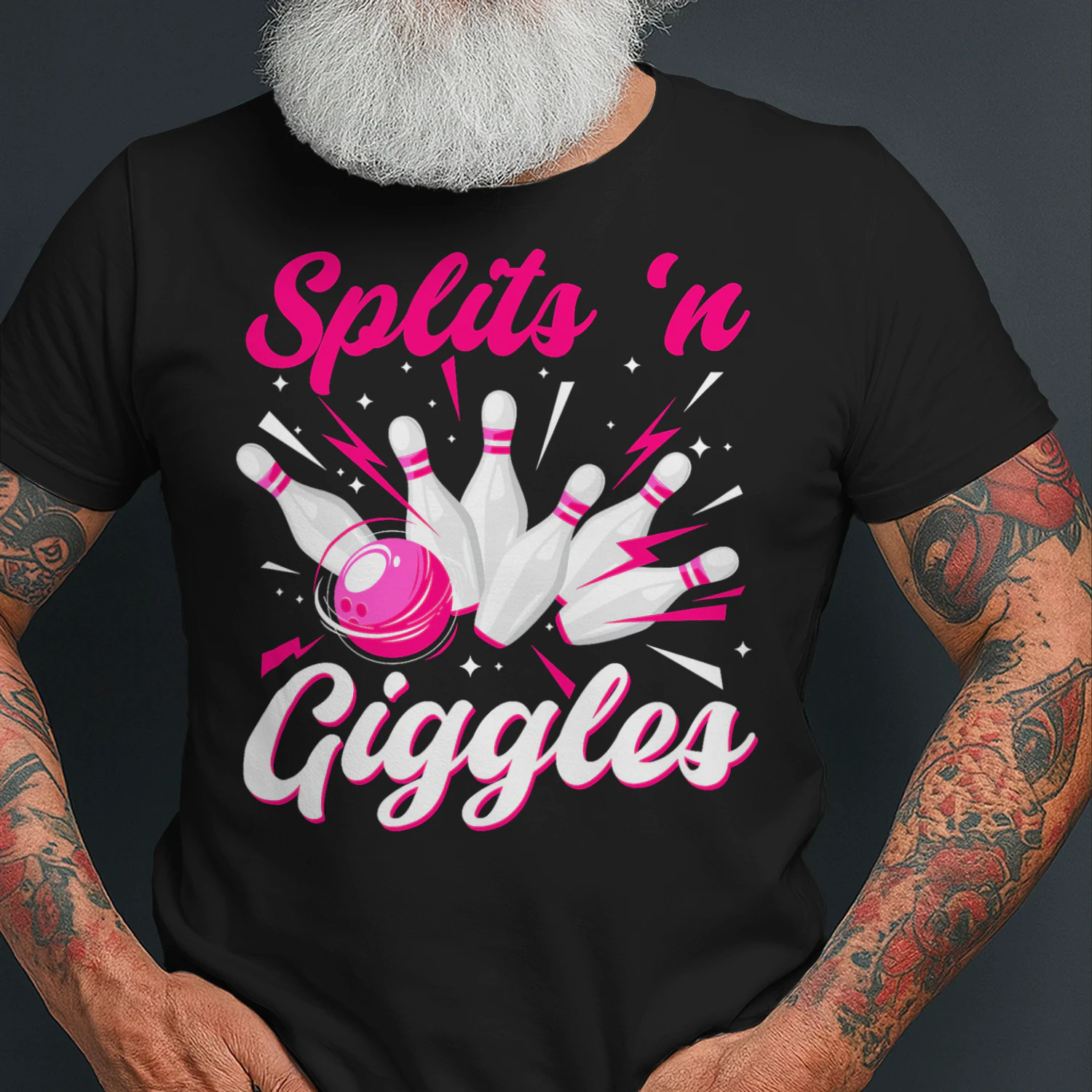 Funny Splits 'n Giggles Bowling Team Cute Bowler Women Girls T Shirt BOL1237