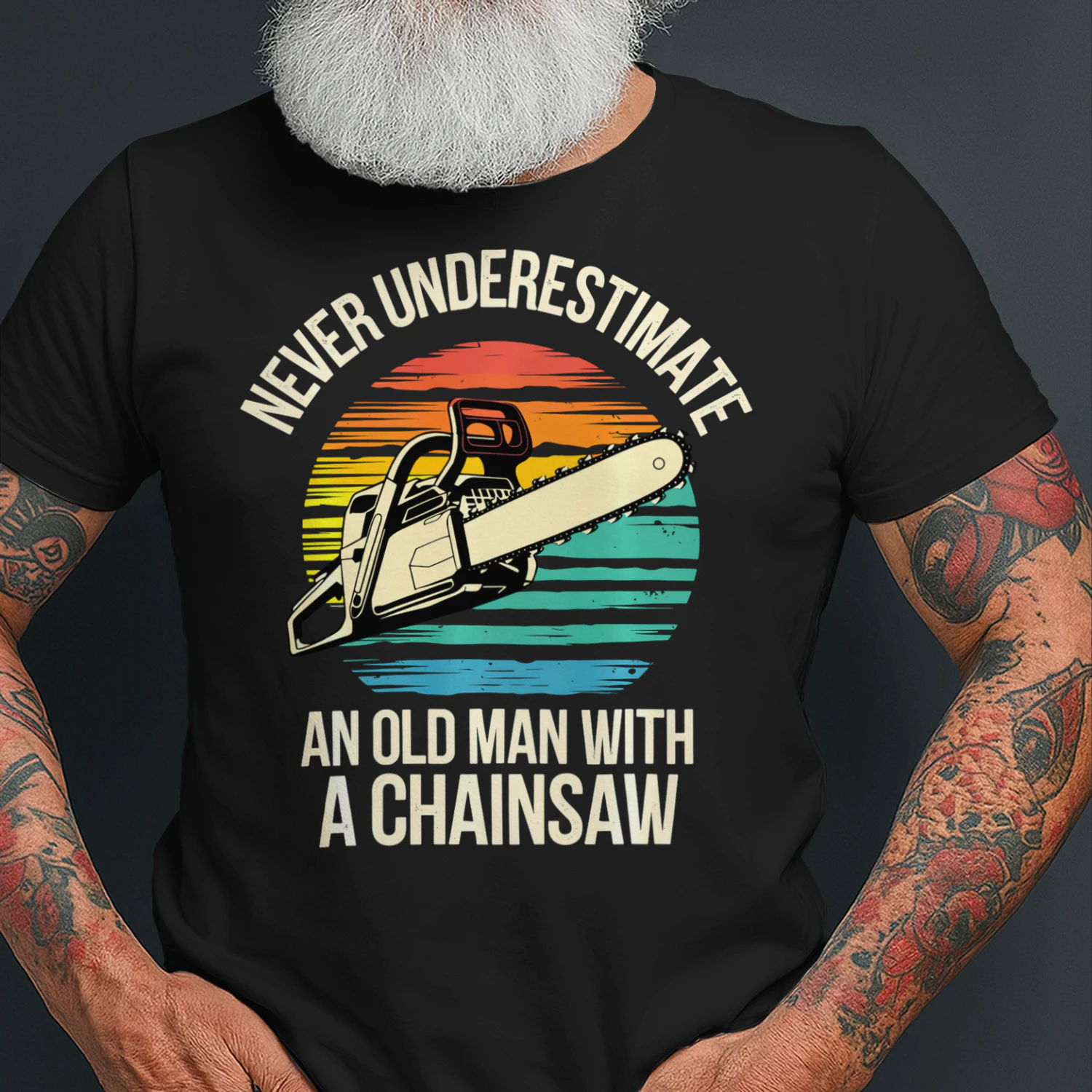 Lumberjack Art for Grandpa Men Logger Chainsaw Tree Cutter Performance T Shirt LUB0196