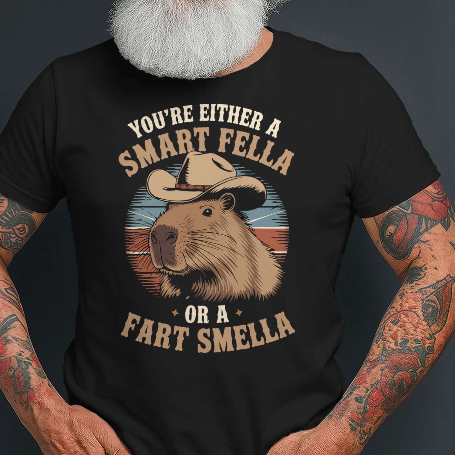 Smart Fella Or Fart Smella Rodent Animals Kawaii Capybara T Shirt CAB0744