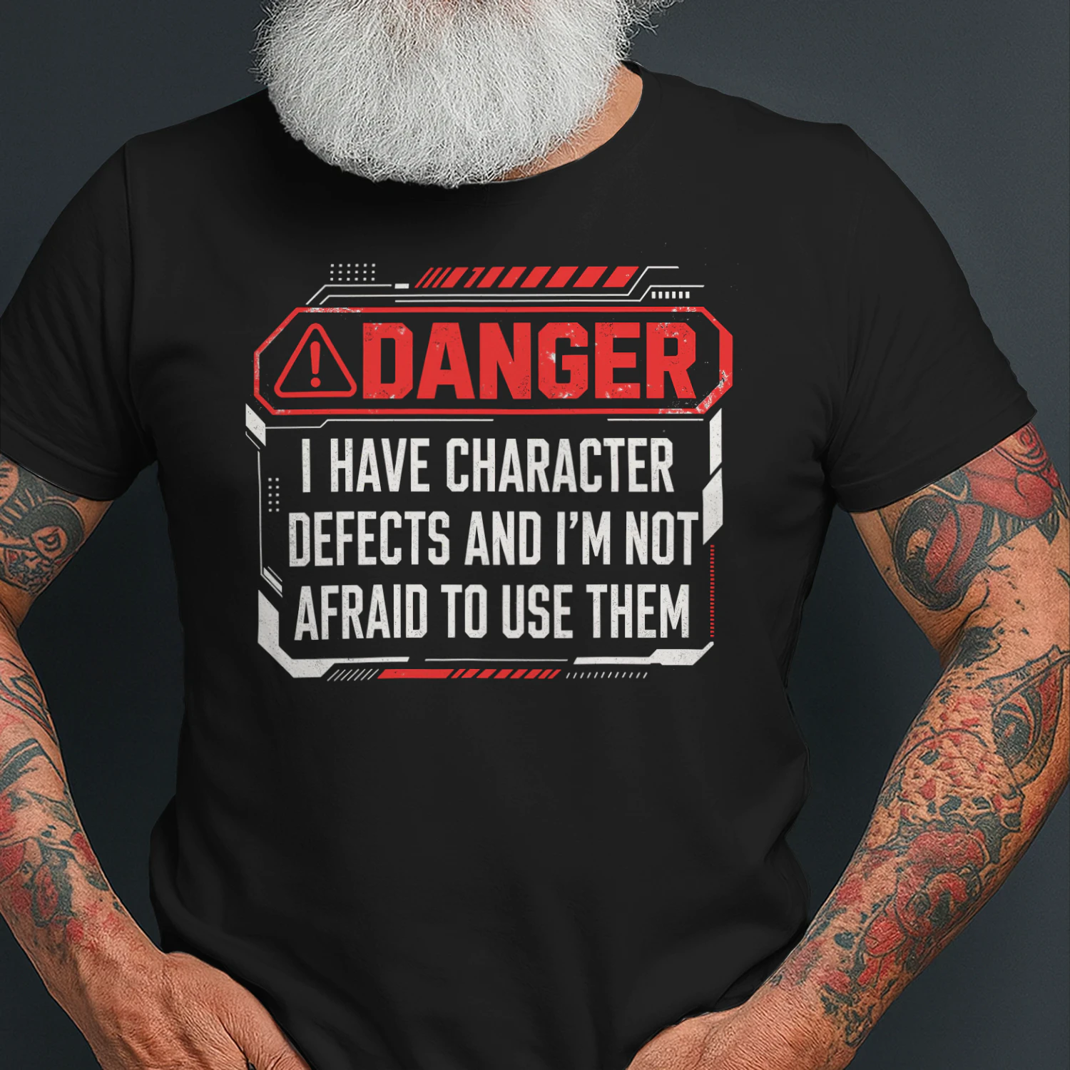 Danger I Have Character Defects Funny Recovery Sobriety T Shirt SOB0054
