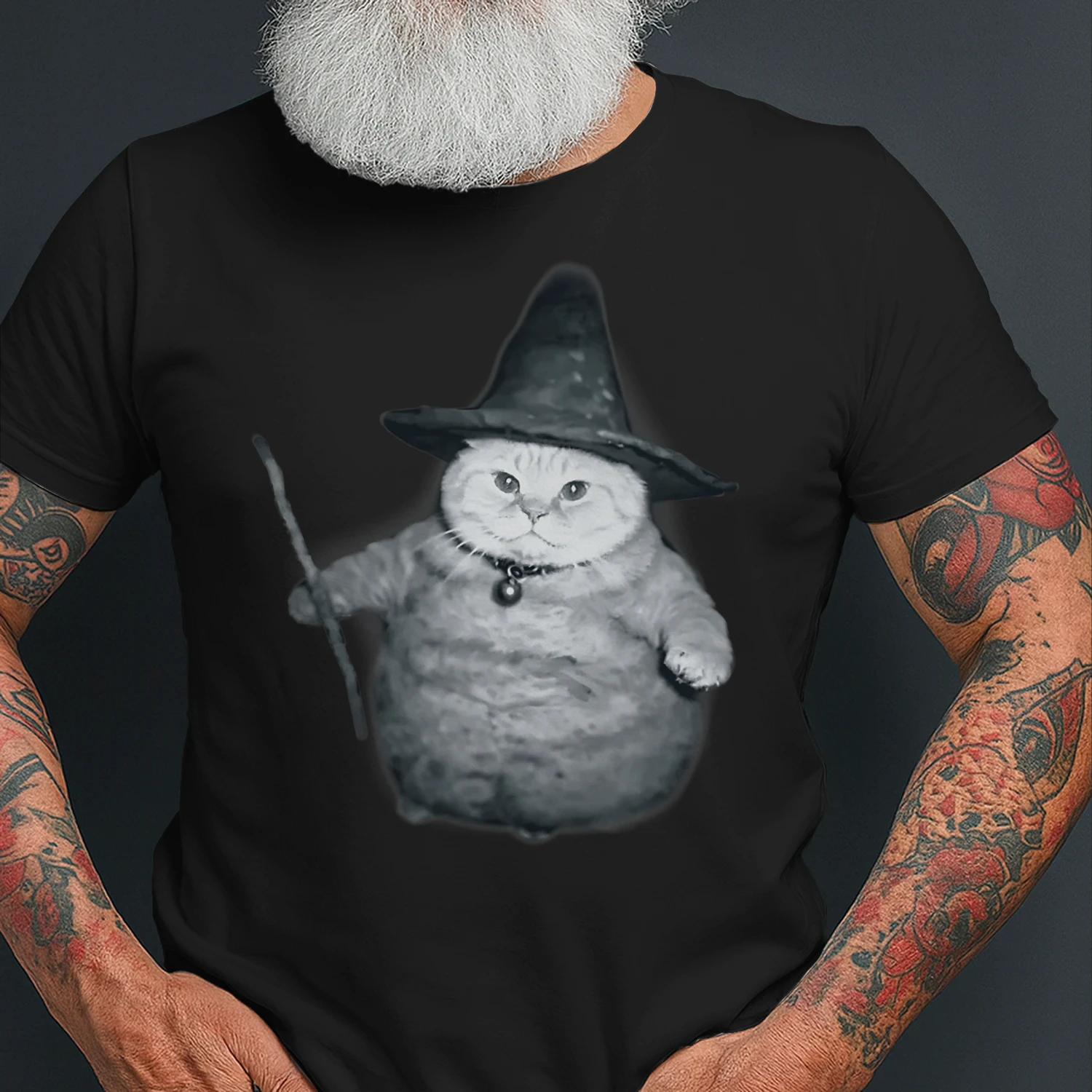 Wizard Kitten Meme Chonk Witch Cat Meme Stupid Brain Rot T Shirt CAT1677