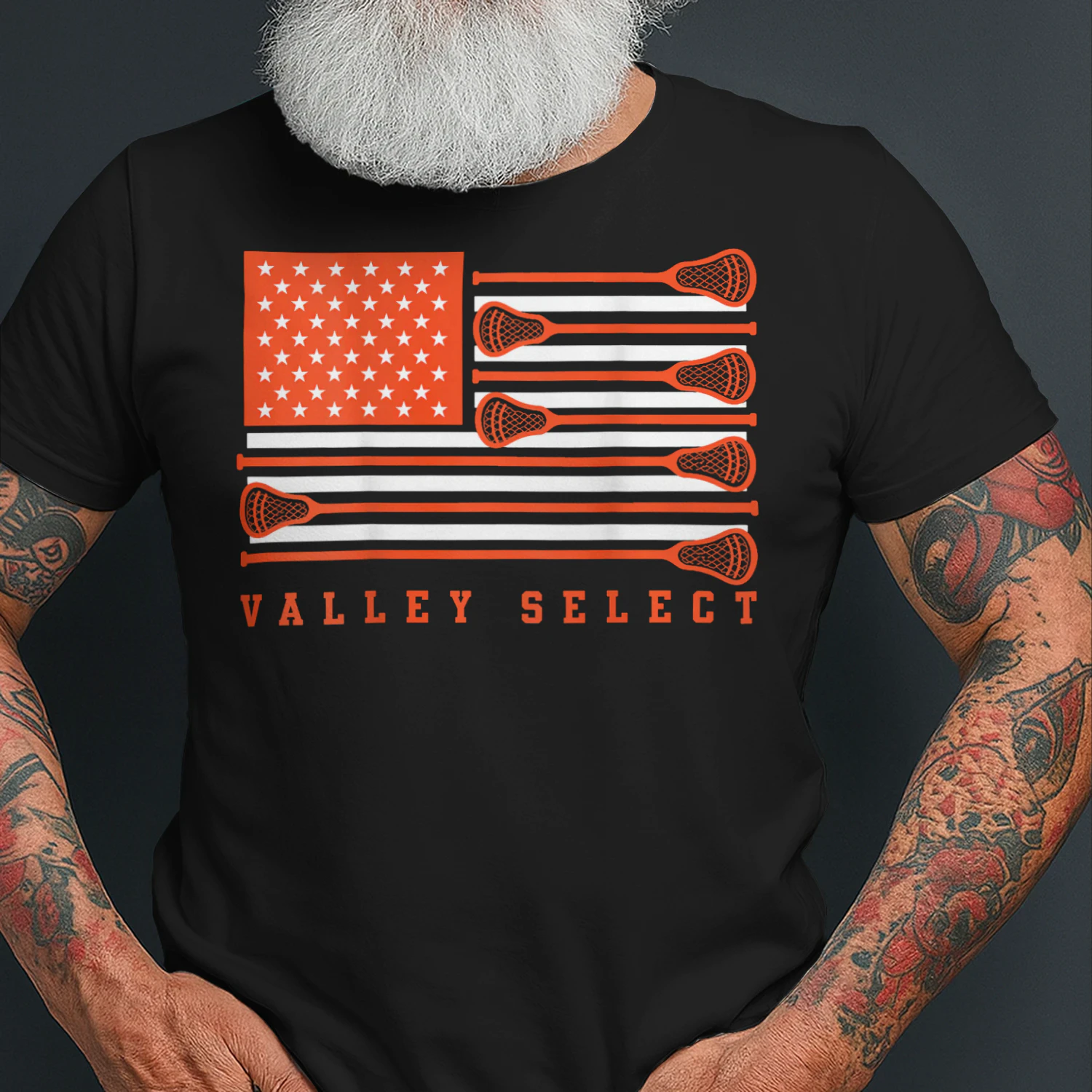 Valley Select Lax American Flag Lacrosse T Shirt LAR0473