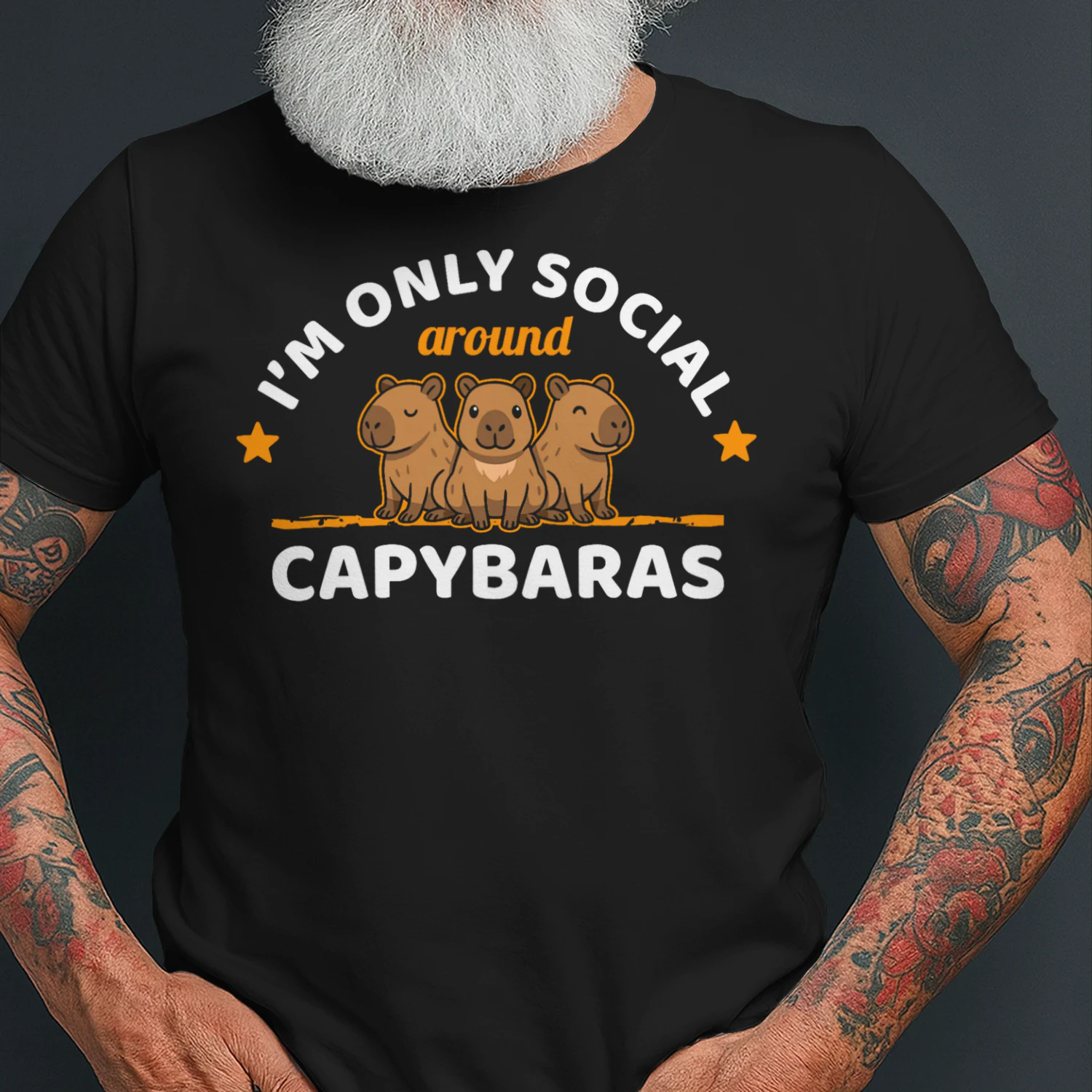Only Social Around Capybaras Animal Rodent Lover Capybara T Shirt CAB0699