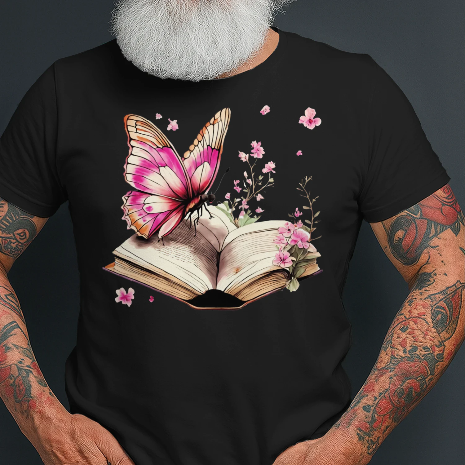 Vibrant Butterfly Book Print Read Books Shirt REB0897