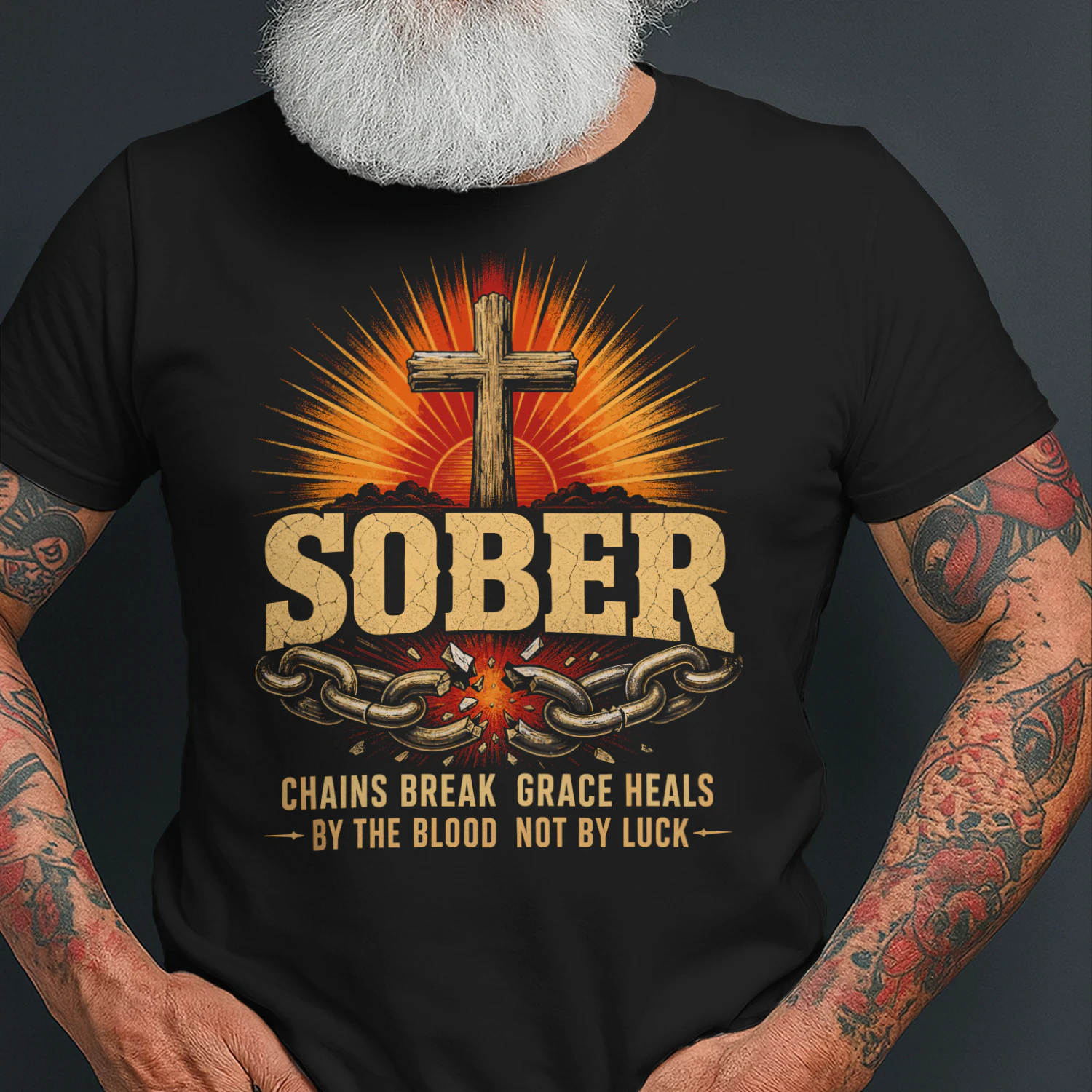 Sober Christian Faith Sobriety Inspirational Message Sobriety T Shirt SOB0042