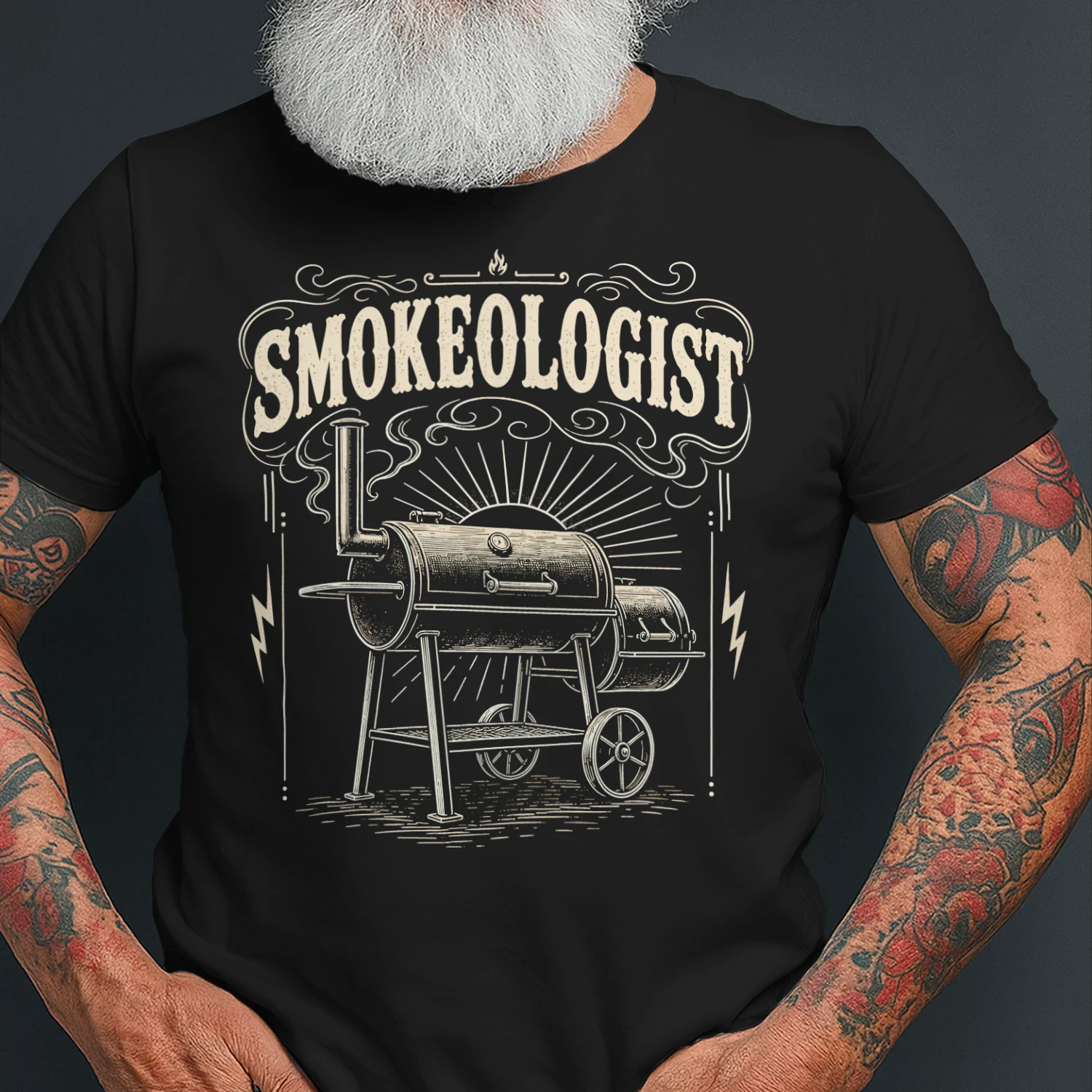 Smokeologist Vintage Smoker Grill Master Pitmaster Meat Smoker BBQ T Shirt BBQ0022