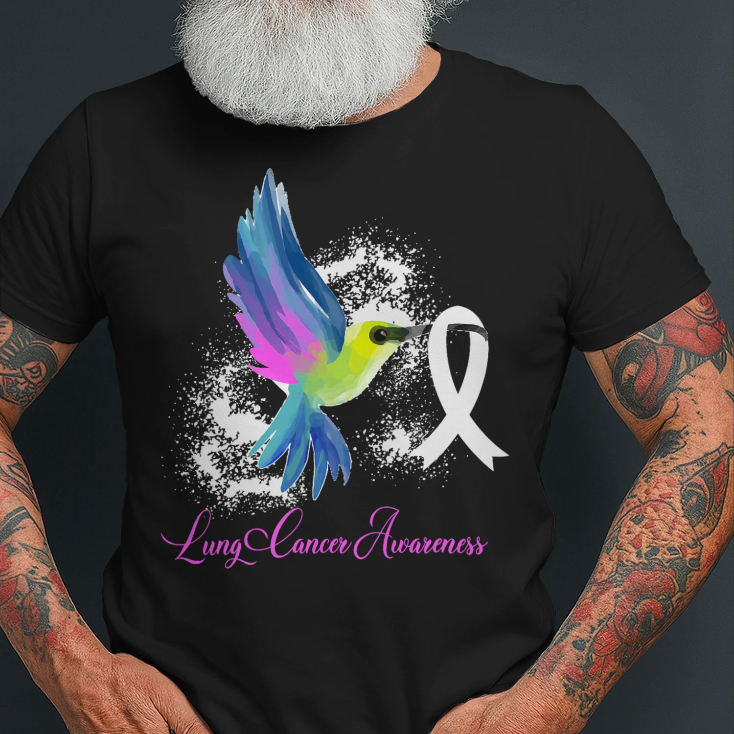 White Ribbon Lung Cancer Survivor Gift Lung Cancer Awareness Lung Cancer T Shirt LUC0151