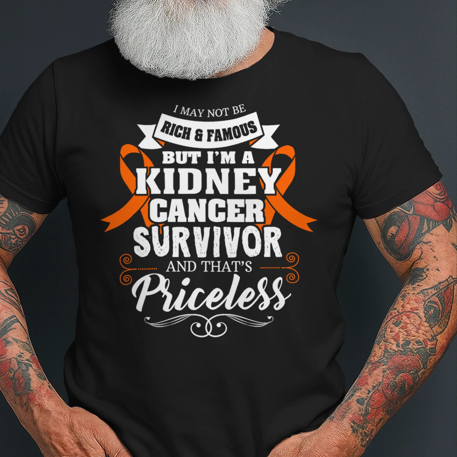 Survivor Priceless Kidney Cancer Awareness Ribbon Gifts T Shirt KIW0338