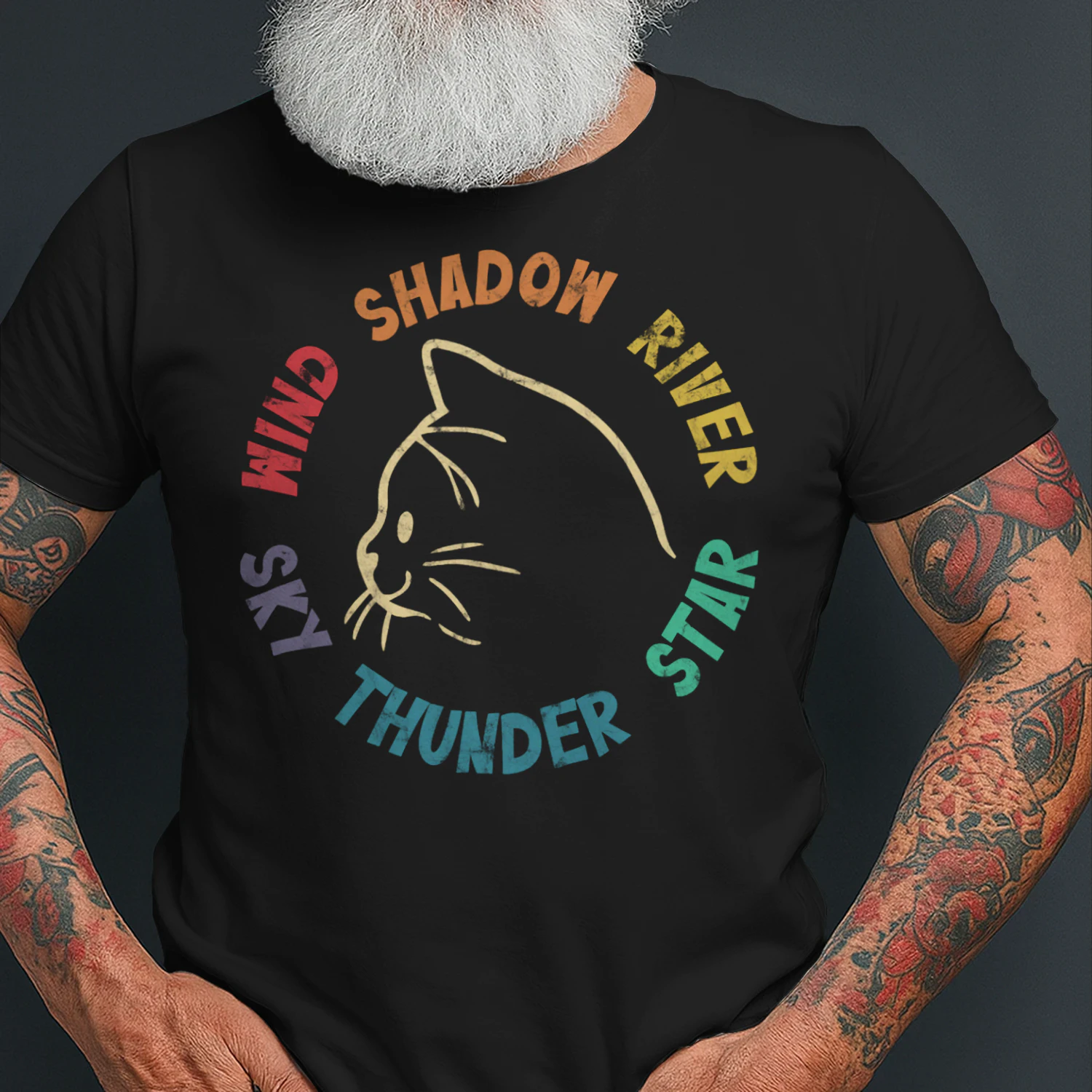Wind Shadow River Star Thunder Sky Cat Feline Pullover Hoodie Cat T Shirt CLR0691