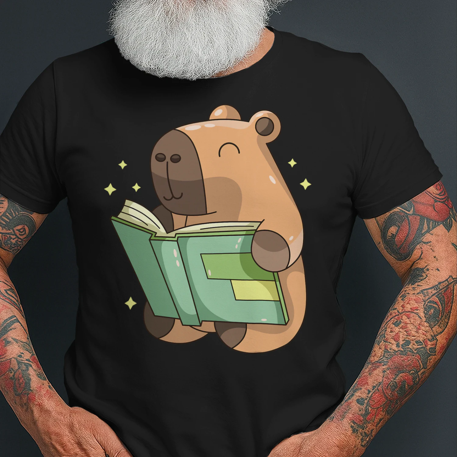 Pet Capybara is Reading Library Capy Word Book Day Teacher Men Women Kids T Shirt CAB0705