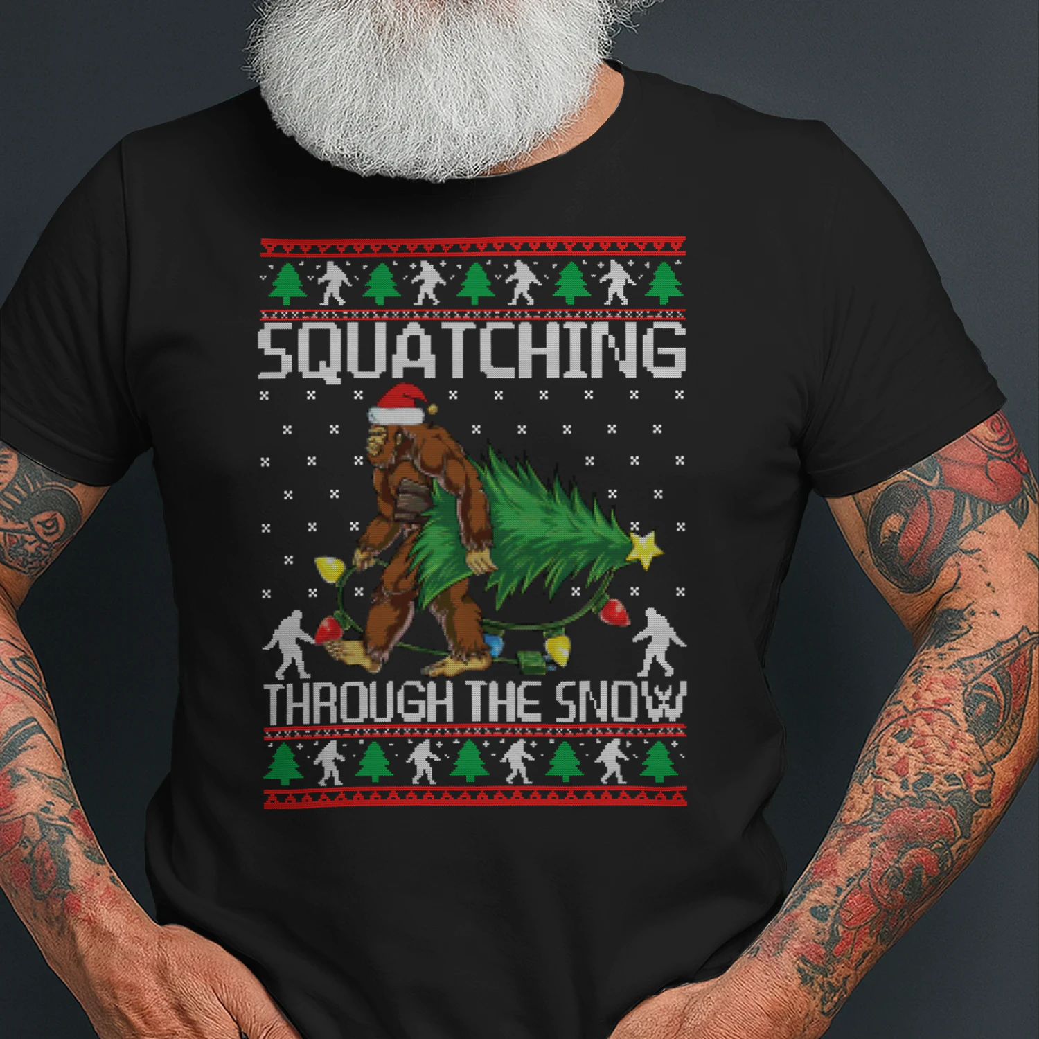 Squatching Through The Snow Bigfoot Lovers Christmas Sweatshirt Bigfoot T Shirt STB0490