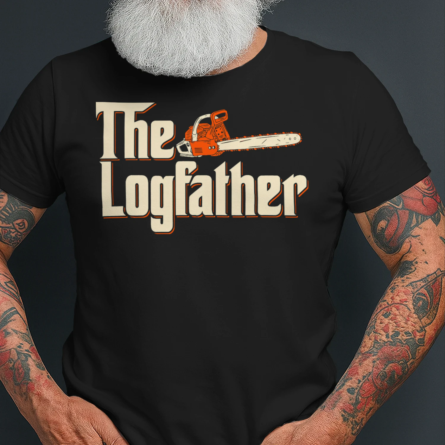 The Logfather Lumberjack Woodsman Wood Woodcutter Chainsaw T Shirt LUB0319