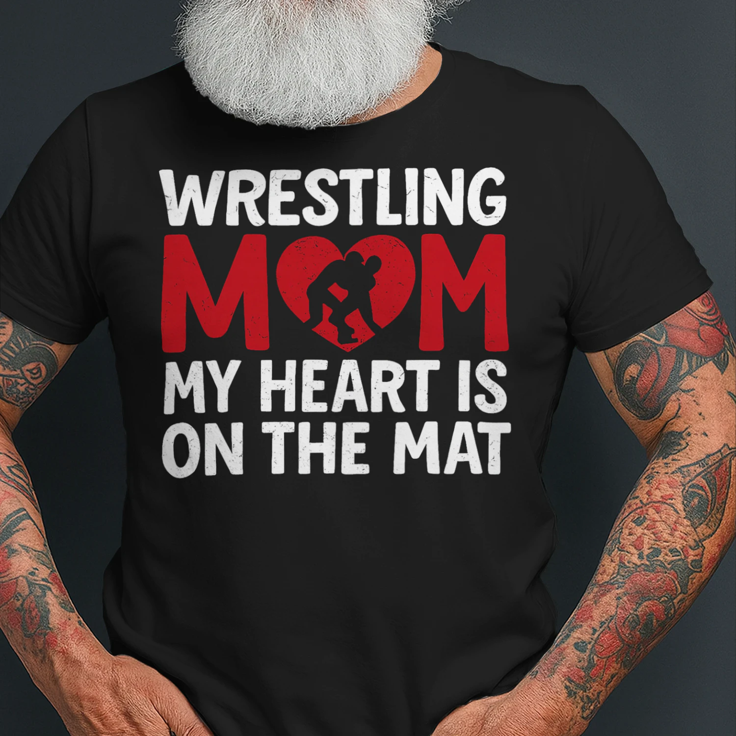 Wrestling Mom My Heart Is On That Mat Wrestler Support Wrestling T Shirt WRT0539