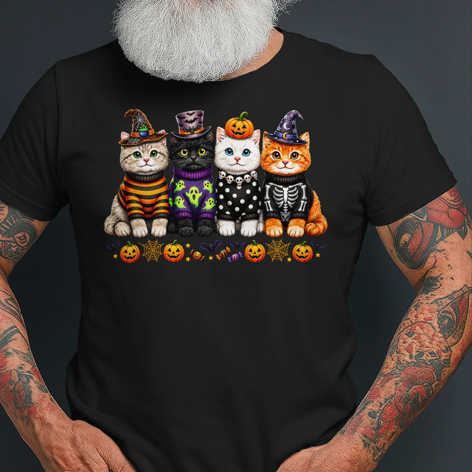 Kawaii Halloween Cat Lovers Cute Spooky Kittens for Women T Shirt CAT1127