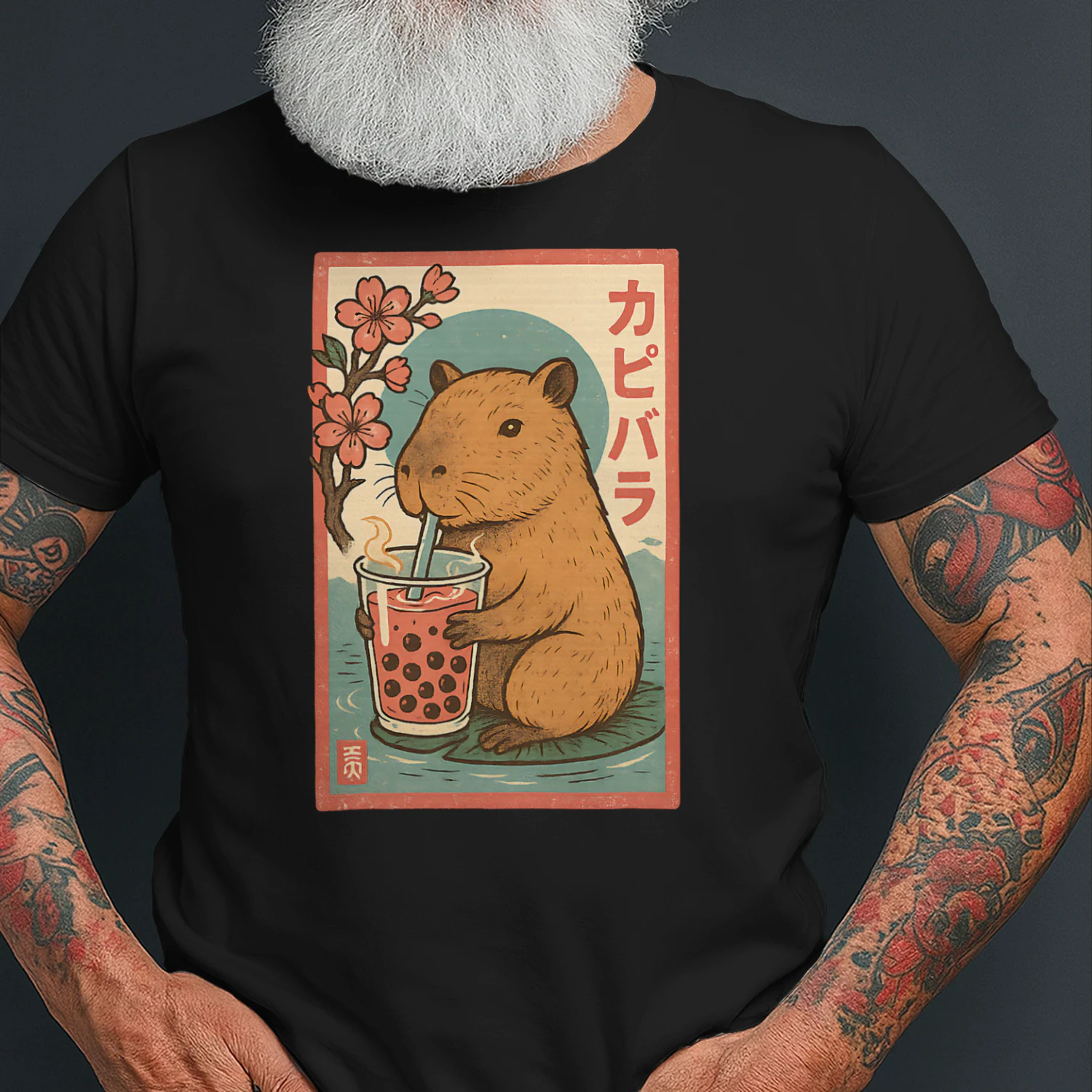 Anime Capybara Graphic Tees Kawaii Japanese Vintage Capibara T Shirt CAB0019