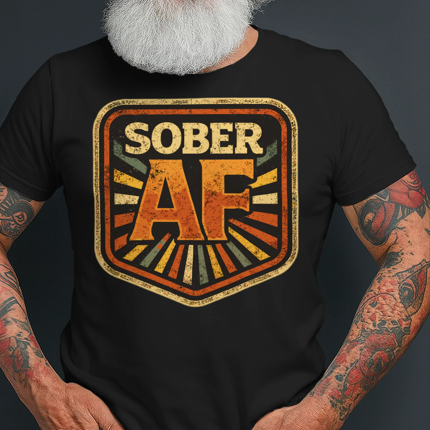 Sober Af Rehabilitation Vintage Retro Sobriety T Shirt SOB0041