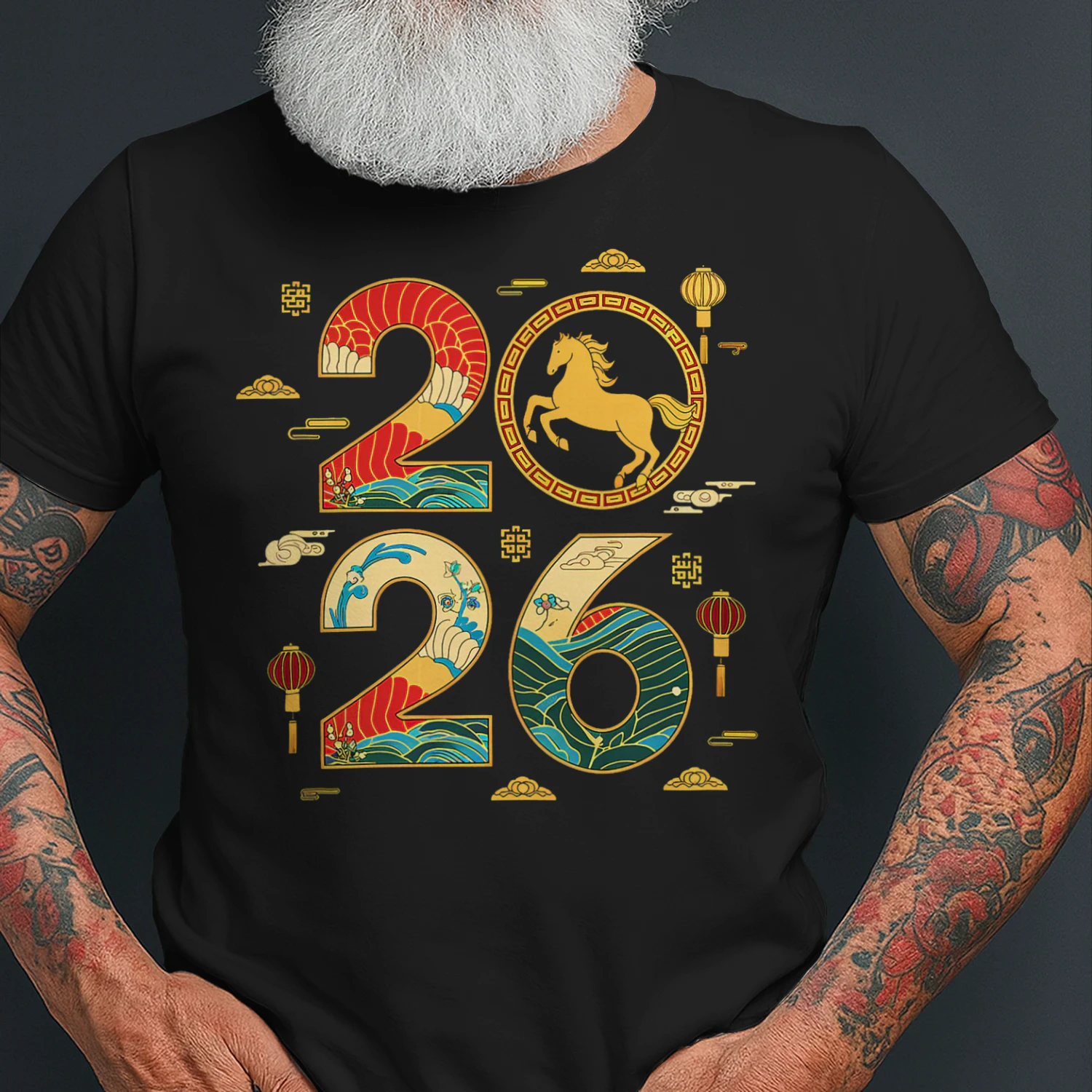 Year Of The Horse 2026 Lunar New Year Chinese Zodiac Horse Horse T Shirt HOR0073