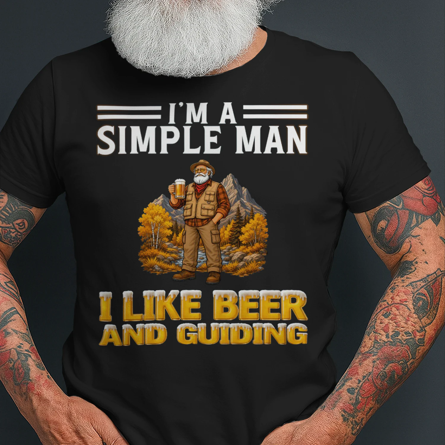 Simple Man I Like Beer And Guiding Black GUI0007