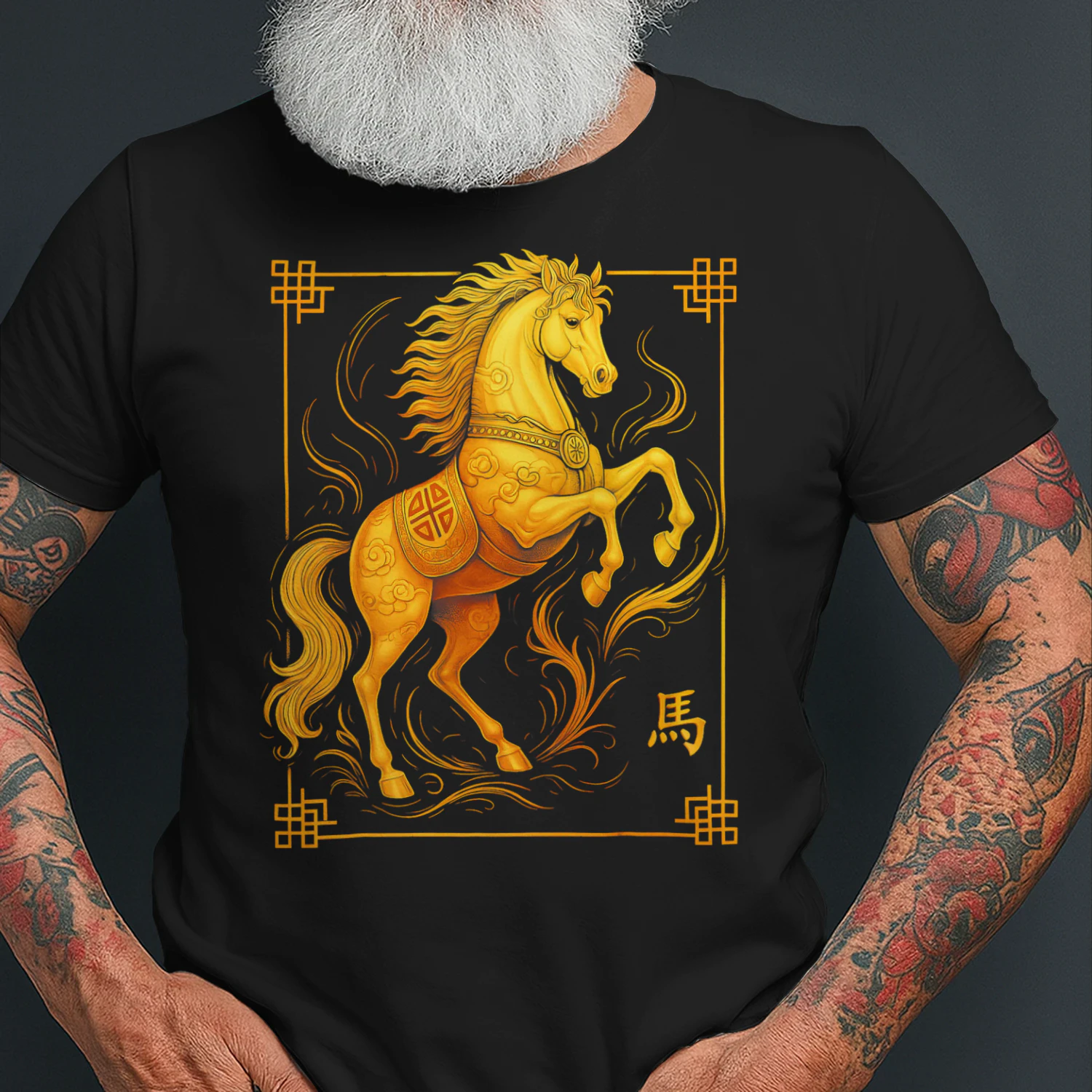 Year Of The Horse Lunar New Year Chinese New Year 2026 Gold Horse T Shirt HOR0157