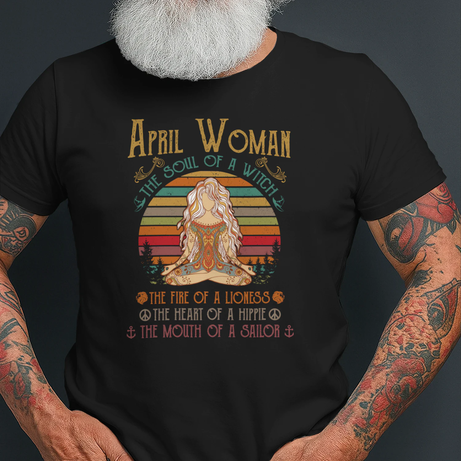 Witch Lioness Hippie Sailor April Woman Girl Witch T Shirt WIT0315