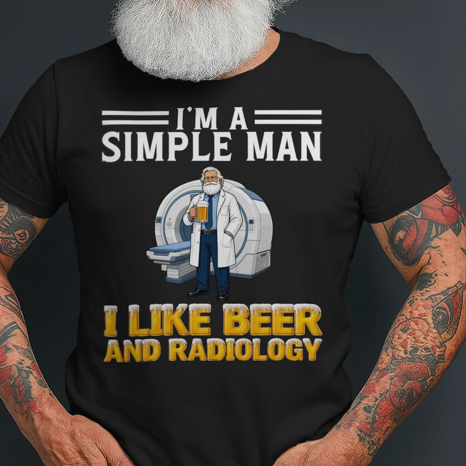 Simple Man I Like Beer And Radiology Black RAD0007
