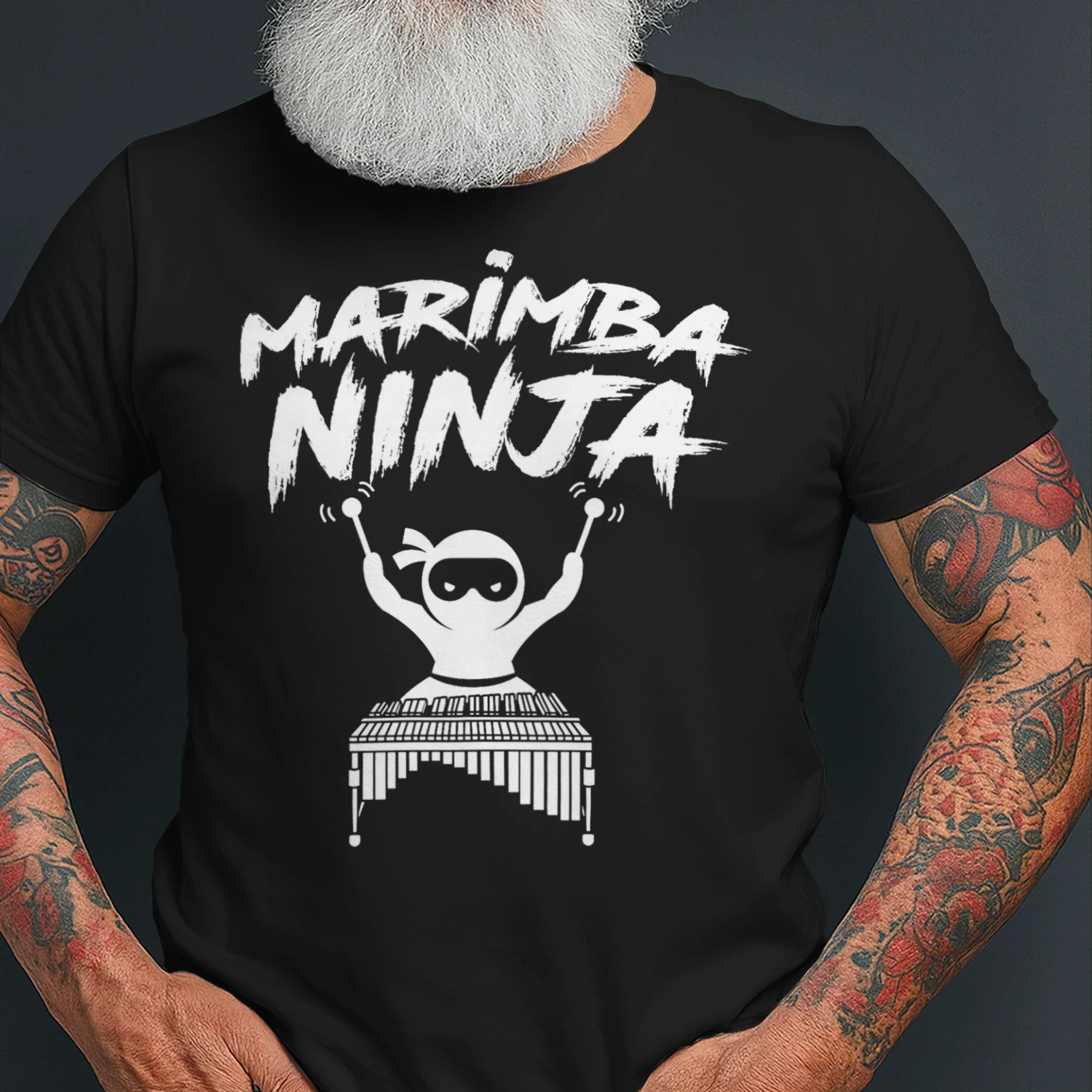 Marimba Ninja Funny Marching Band Percussion Gift Men Boys T Shirt MCB0246