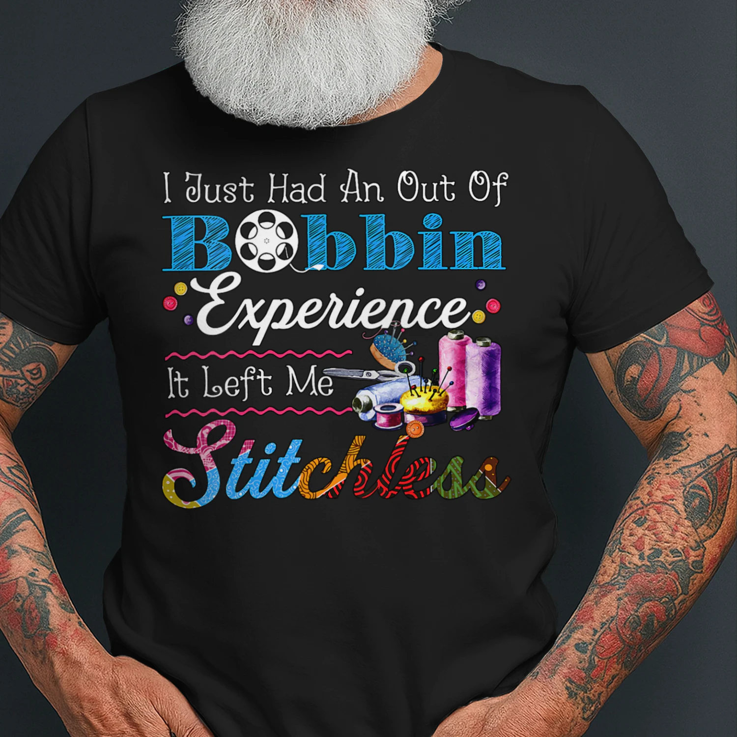 Womens I Just Had An Out Of Bobbin Experience It Left Me Stitchless V Neck T Shirt SEQ0865