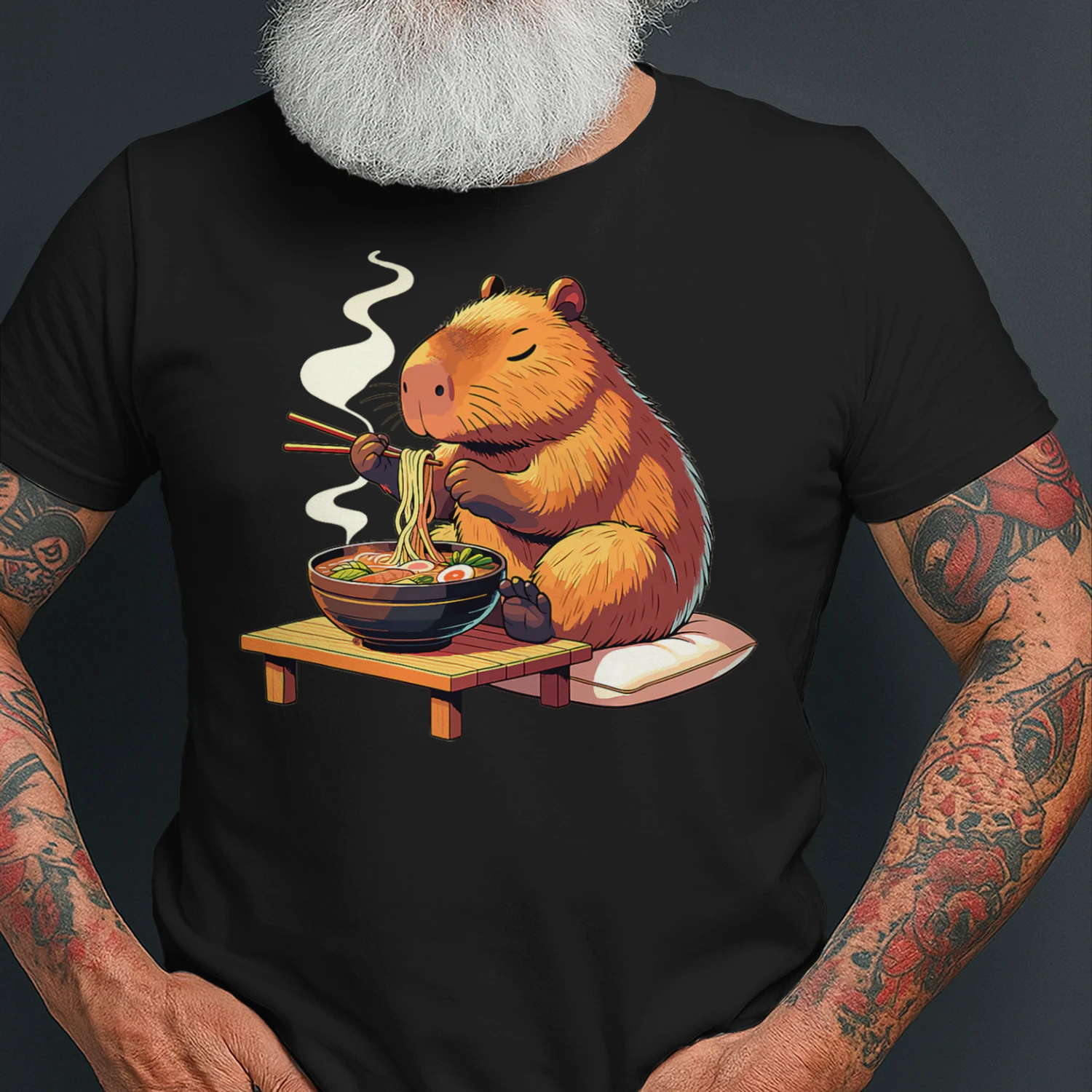 Sweet Capybara Eats Ramen Noodles Capybaras Ramen T Shirt CAB0757