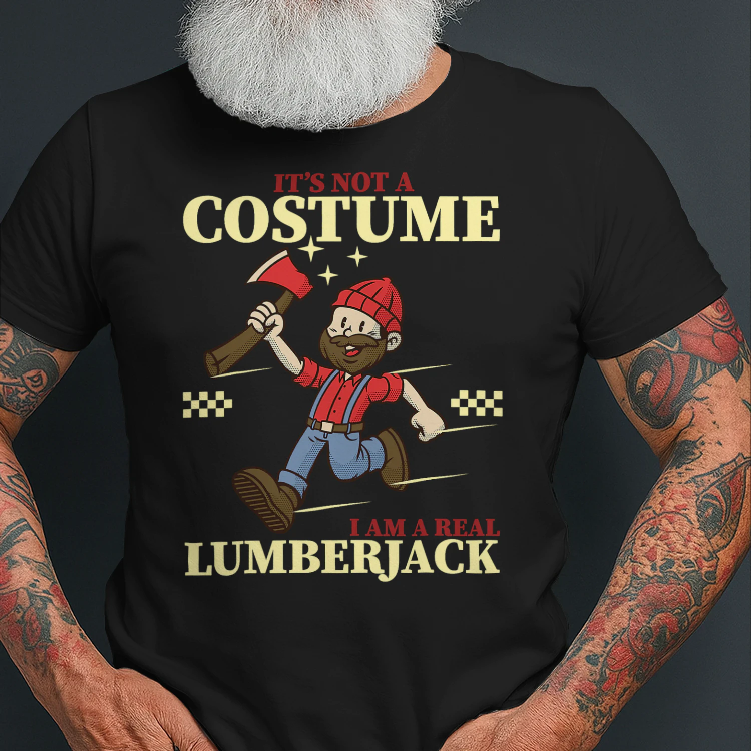 Lumberjack Costume Axe Men Arborist Wood Halloween Woodwork T Shirt LUB0210