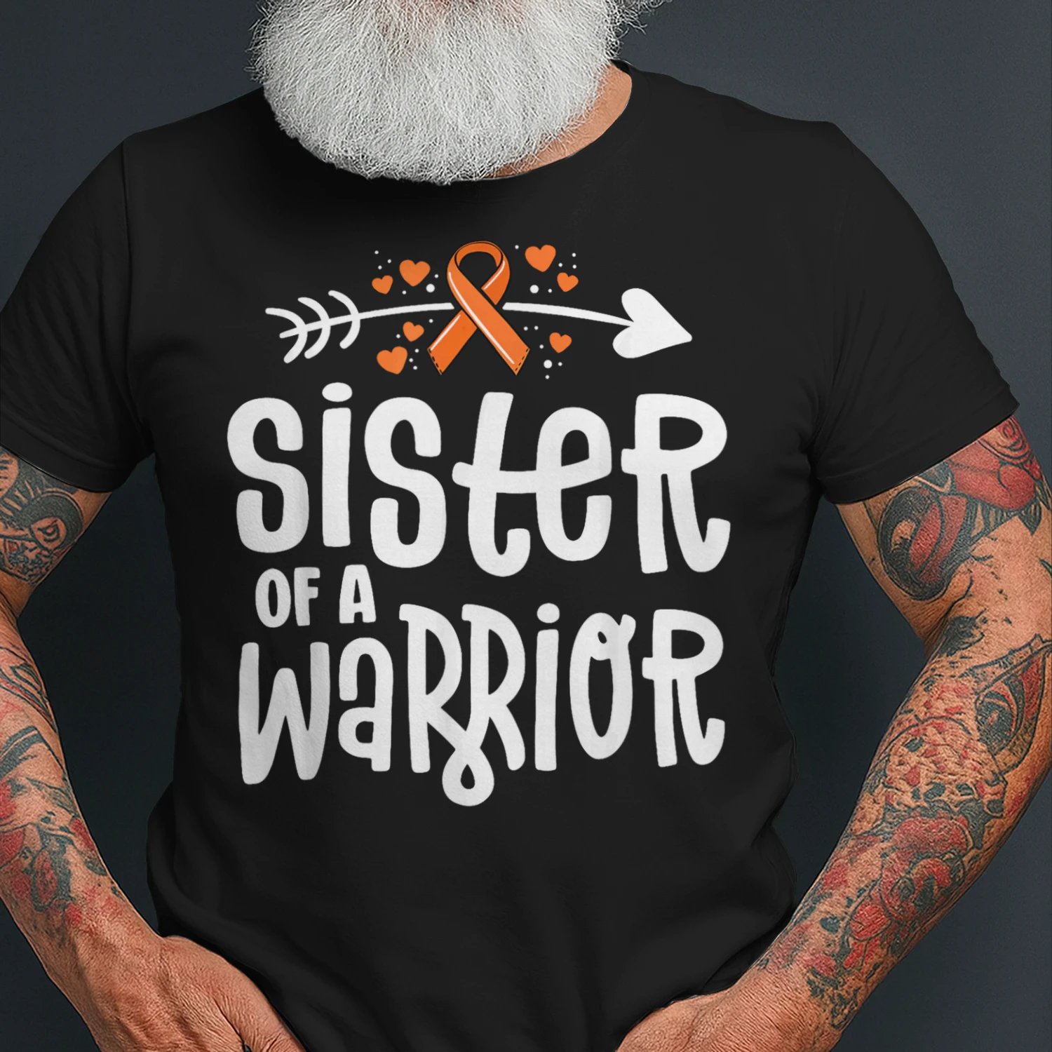 Sister of a Warrior Orange Family Leukemia Cancer Awareness T Shirt LEW0311