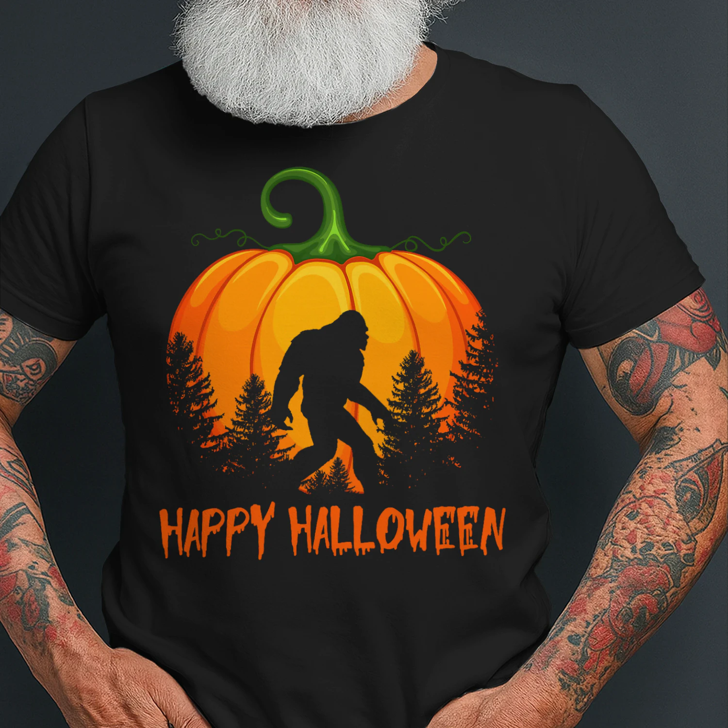 Vintage Bigfoot Pumpkin Halloween Bigfoot T Shirt STB0511