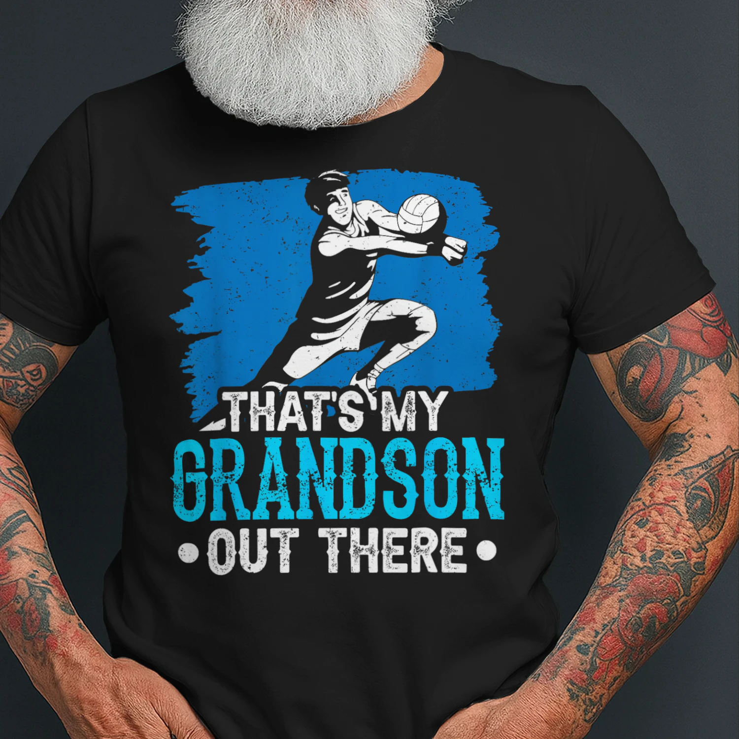 That's My Grandson Out There Volleyball Field Sports Athlete T-Shirt VOL0054