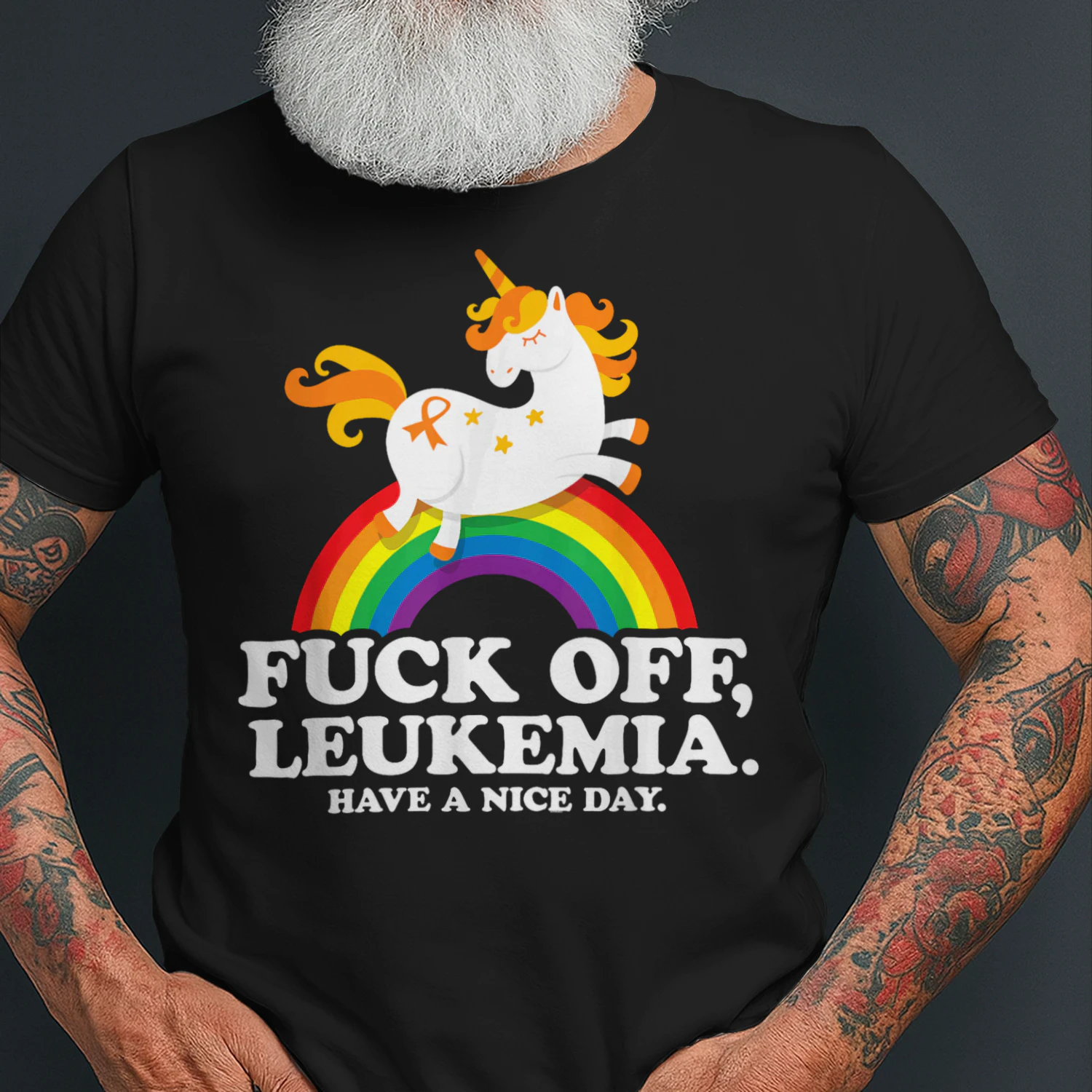 Leukemia Cancer Quote Funny Fuck Off Leukemia Slogan Unicorn T Shirt LEW0190