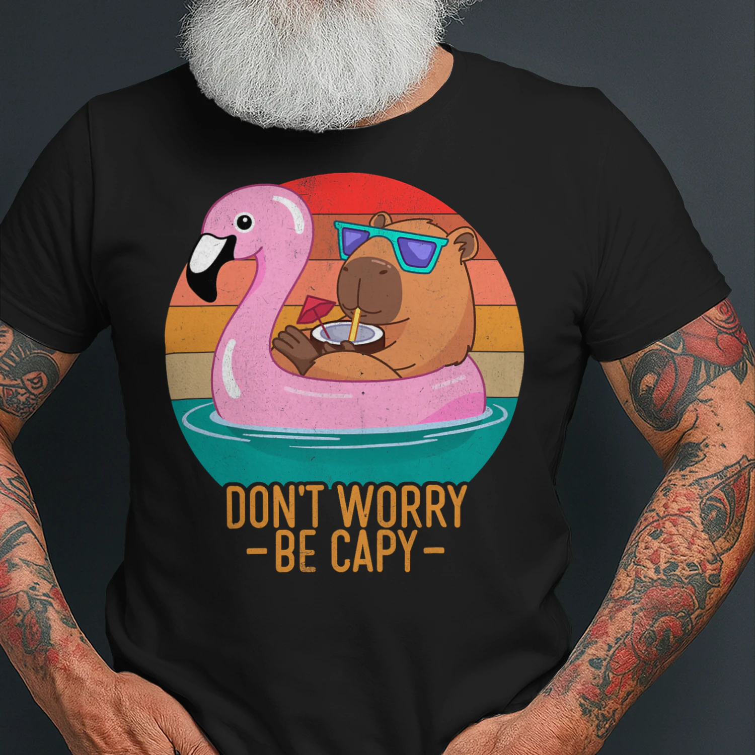 Retro Dont Worry Be Capy Kids Youth Women Men Boys Capybara T Shirt CAB0717
