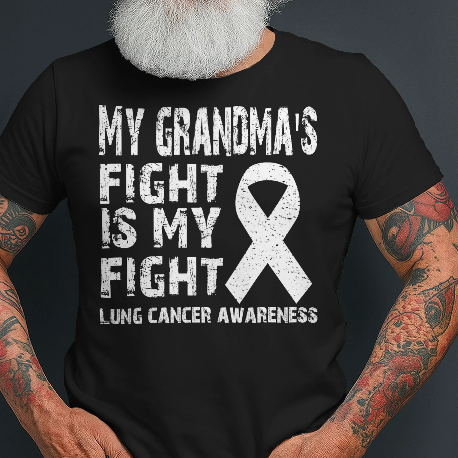 My Grandmas Fight Is My Fight Lung Cancer Awareness Lung Cancer T Shirt LUC0135