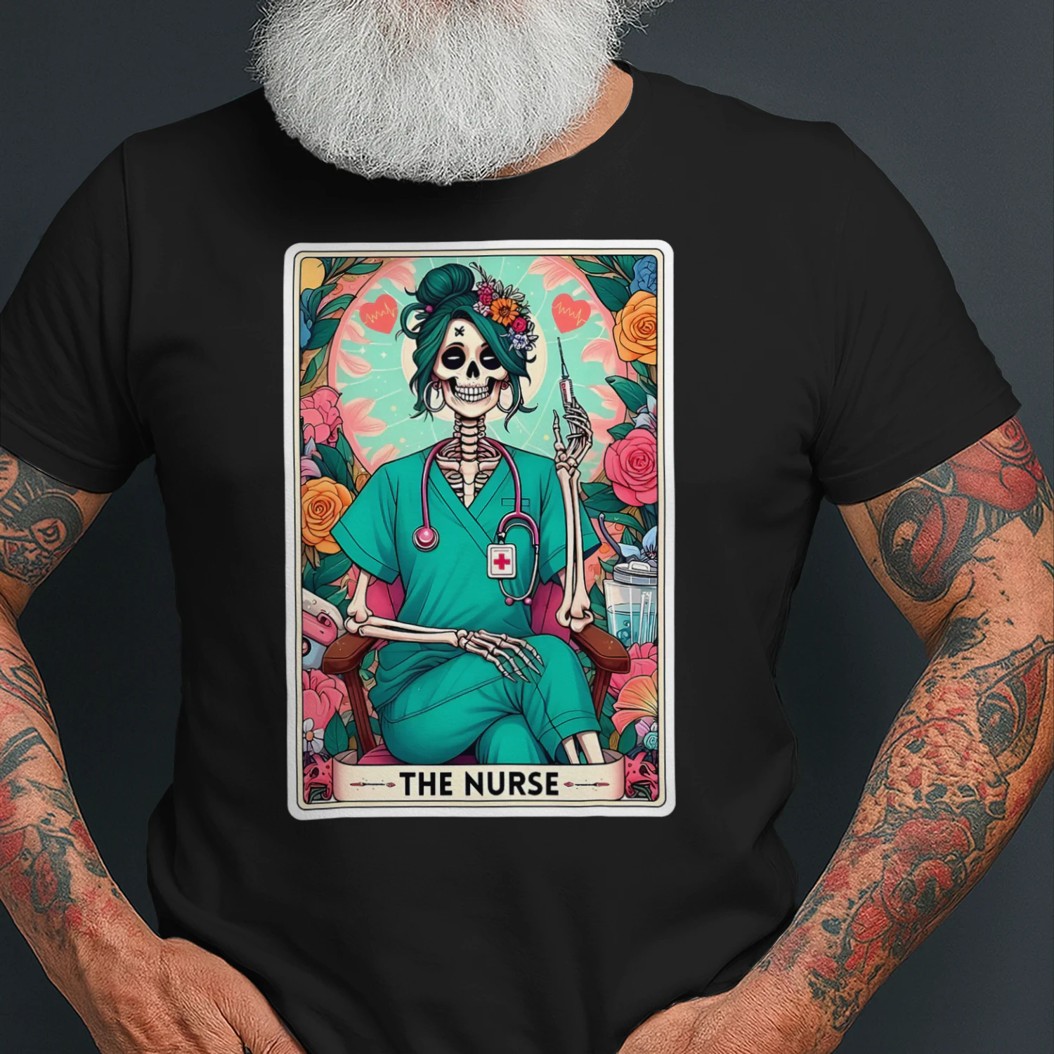 The Nurse Skeleton Tarot Card Funny Nursing Nurse Rn Lpn Np Nursing T Shirt NUR0323