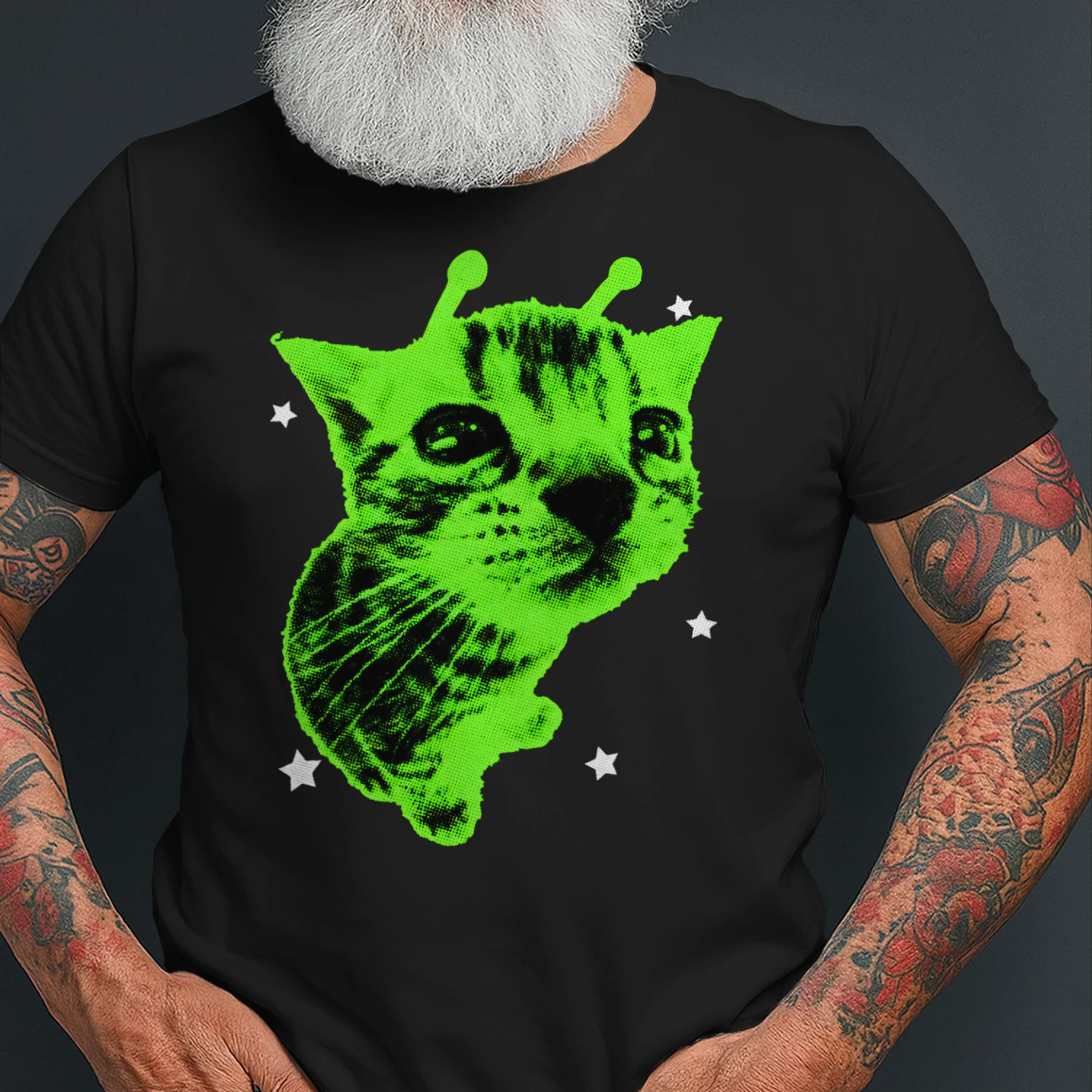 Y2K Alien Cat Meme Retro Silly Cat Vintage Space Kitty Funny T Shirt CAT1685
