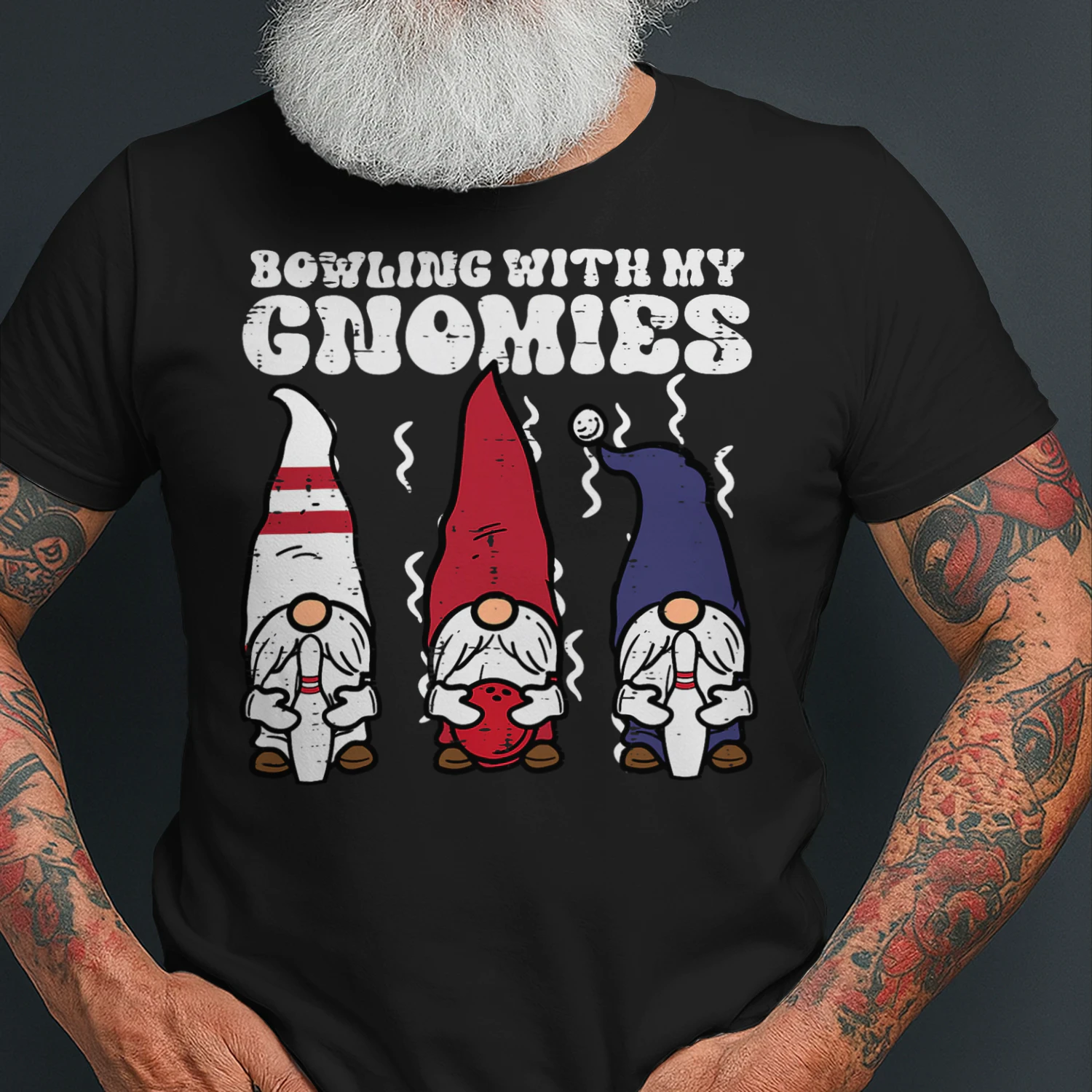 Bowling with Gnomies Bowler Gnome Matching Men Women Kids T Shirt BOL1080