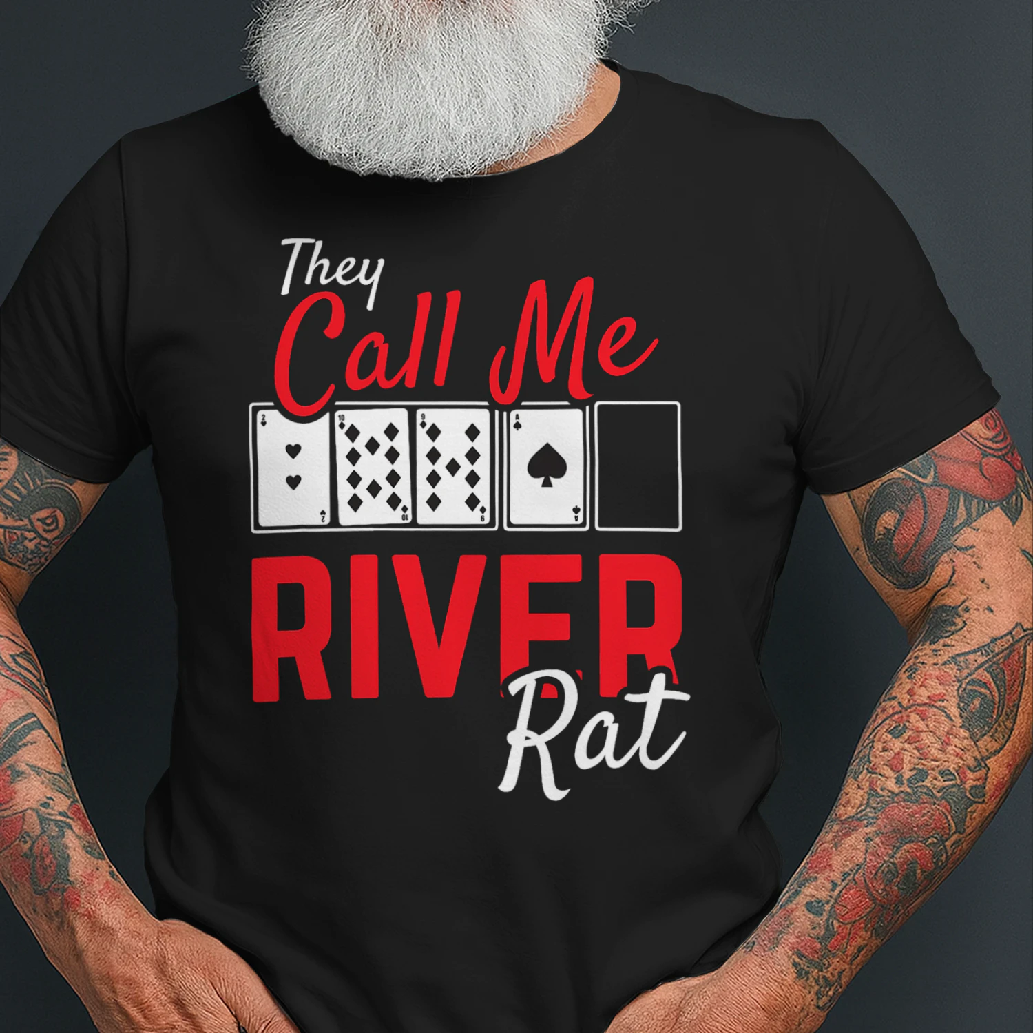 River Rat Poker Funny Texas Holdem Gift Poker T Shirt POK0069